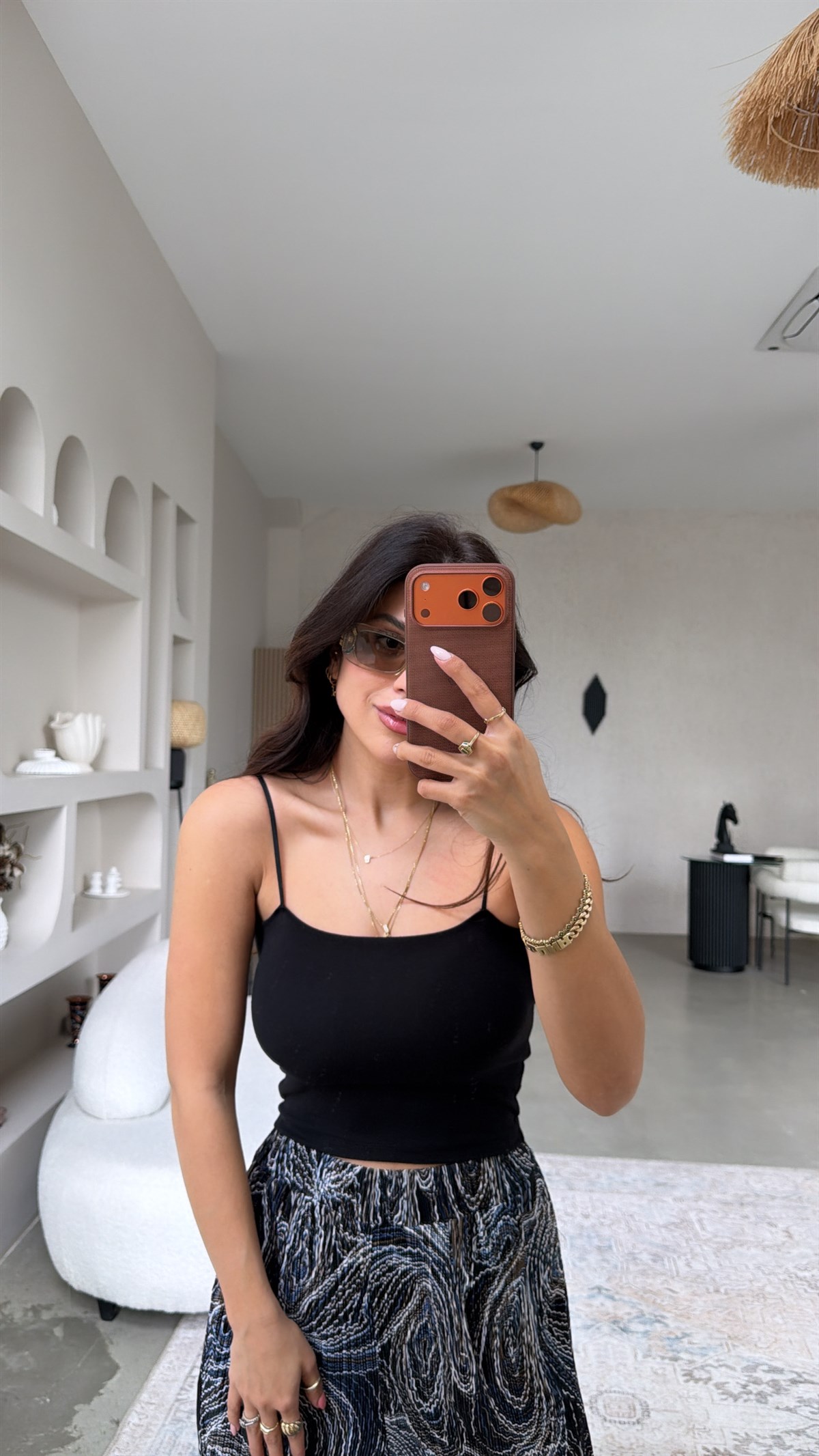 Siyah İp Askılı Pamuk Globlu Atlet