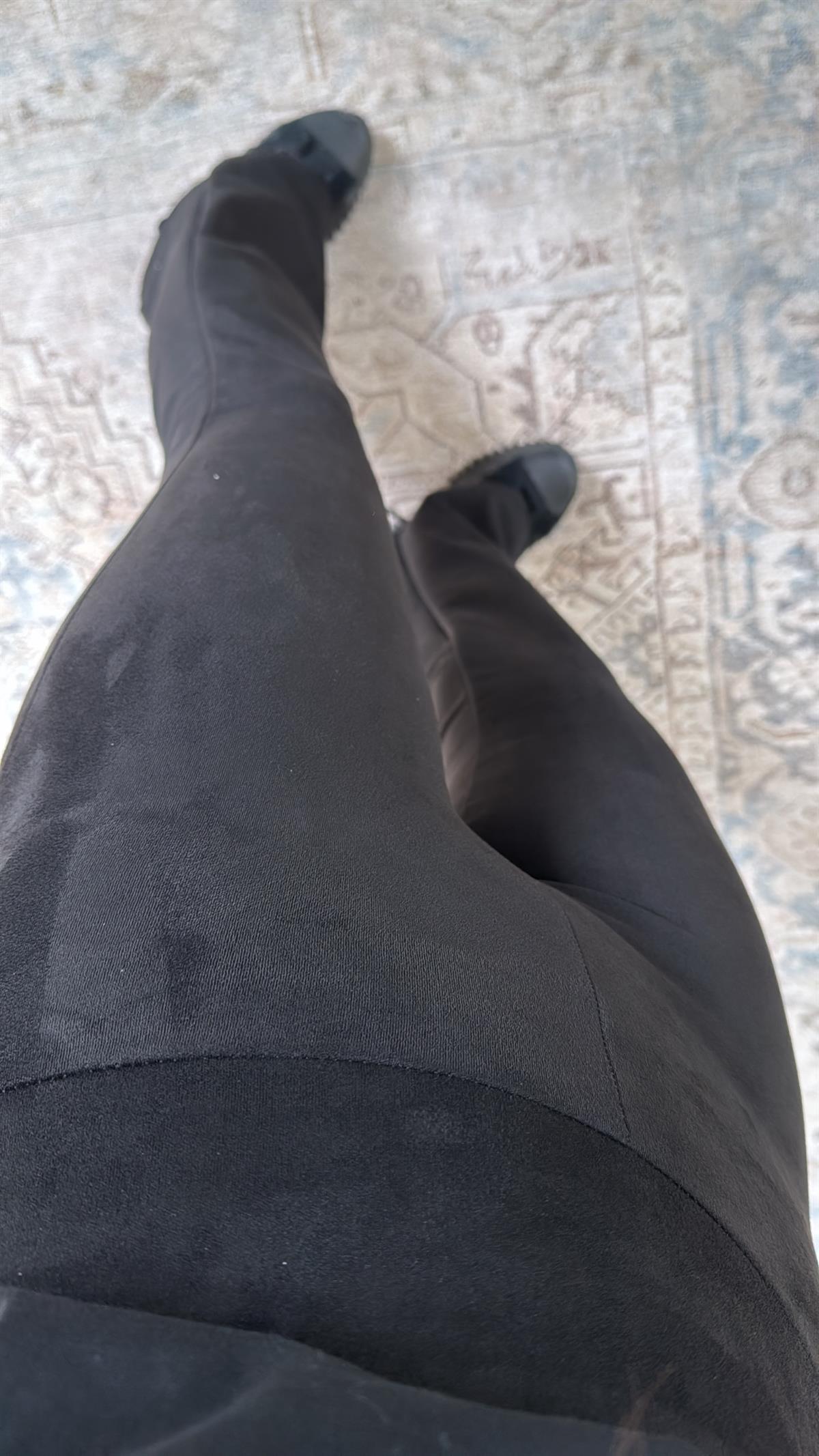 Siyah İspanyol Nubuk Tayt