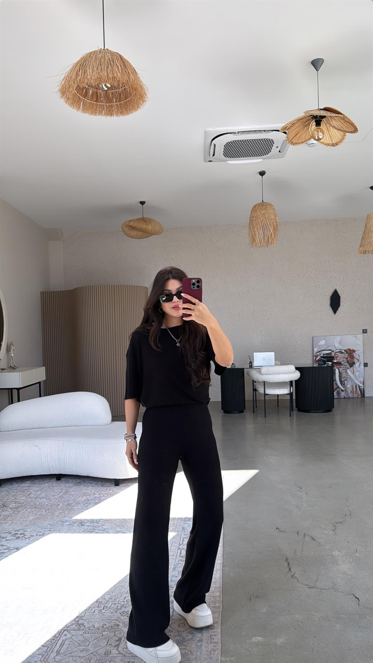 Siyah İthal Yumuşak Basic Takım