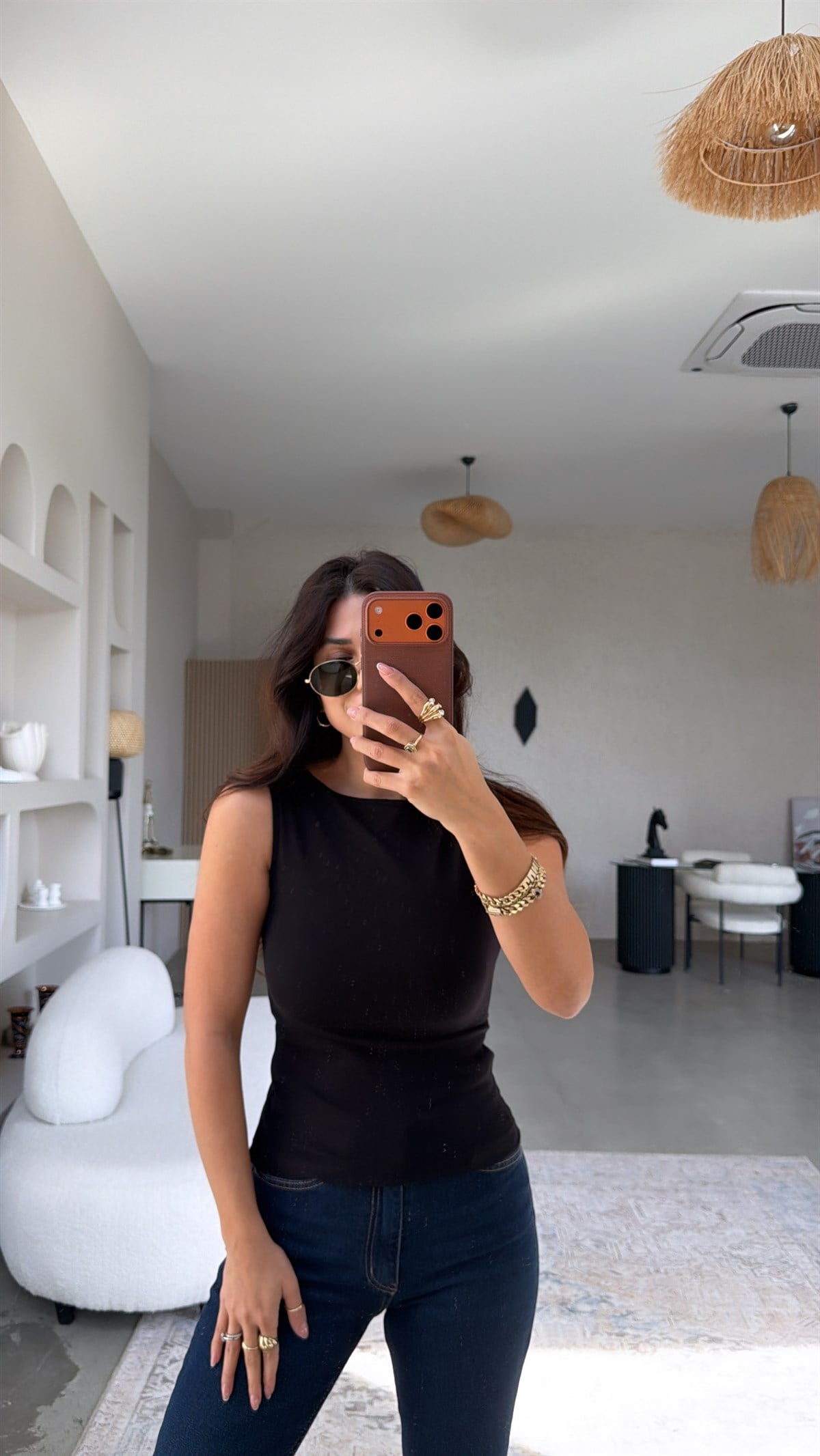 Siyah Kayık Yaka Pamuk Atlet