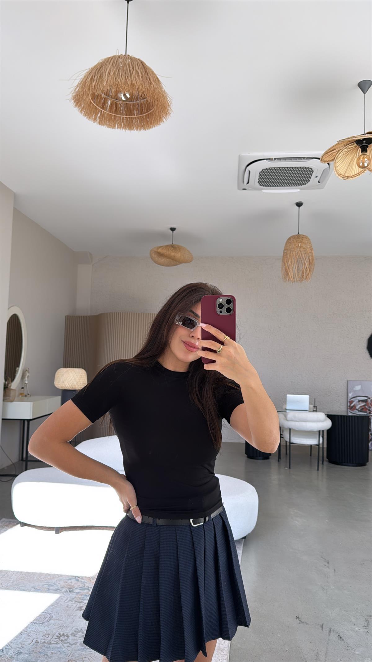 Siyah Kısa Kollu Oys Basic