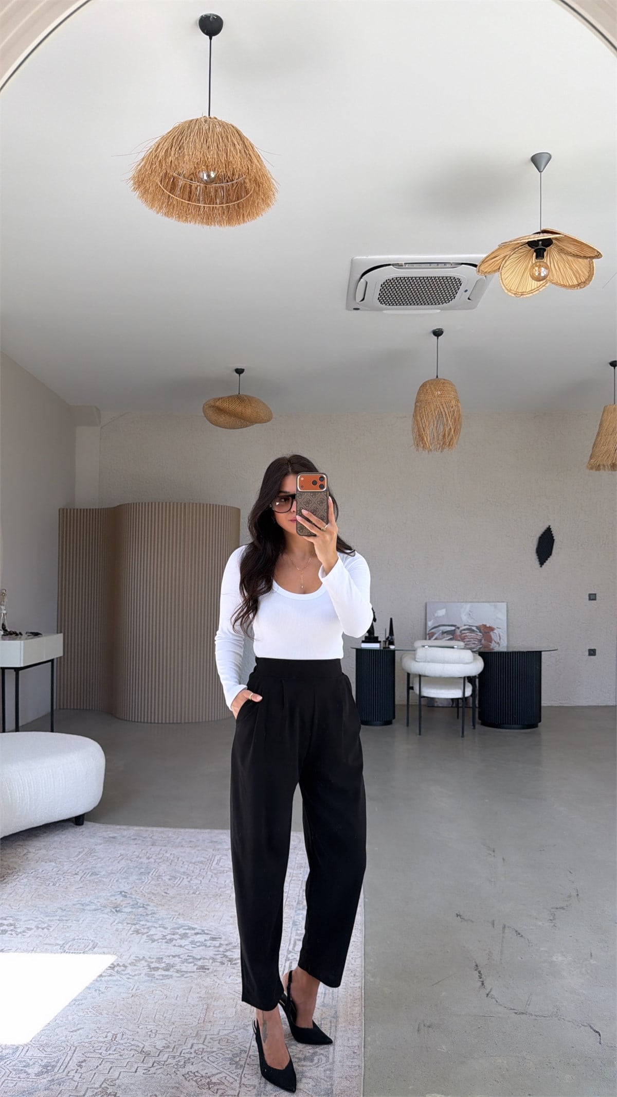 Siyah Krep Kumaş Harem Pantolon