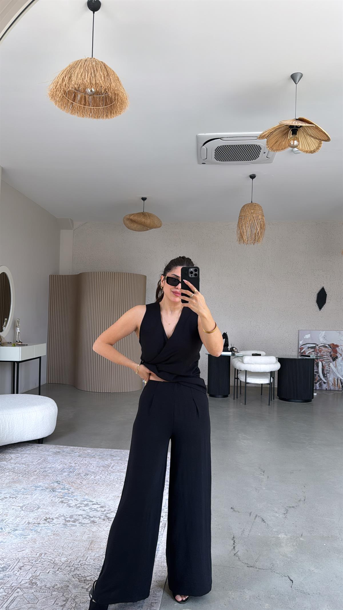 Siyah Kruvaze Aerobin Takım