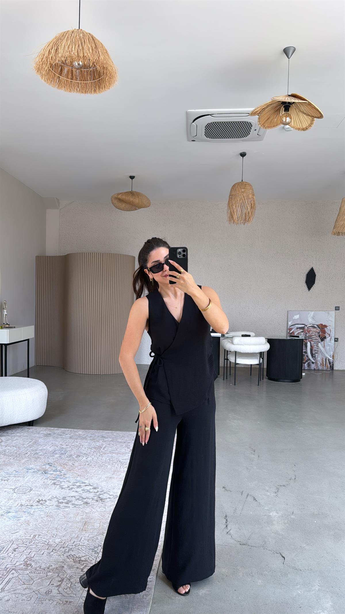 Siyah Kruvaze Aerobin Takım