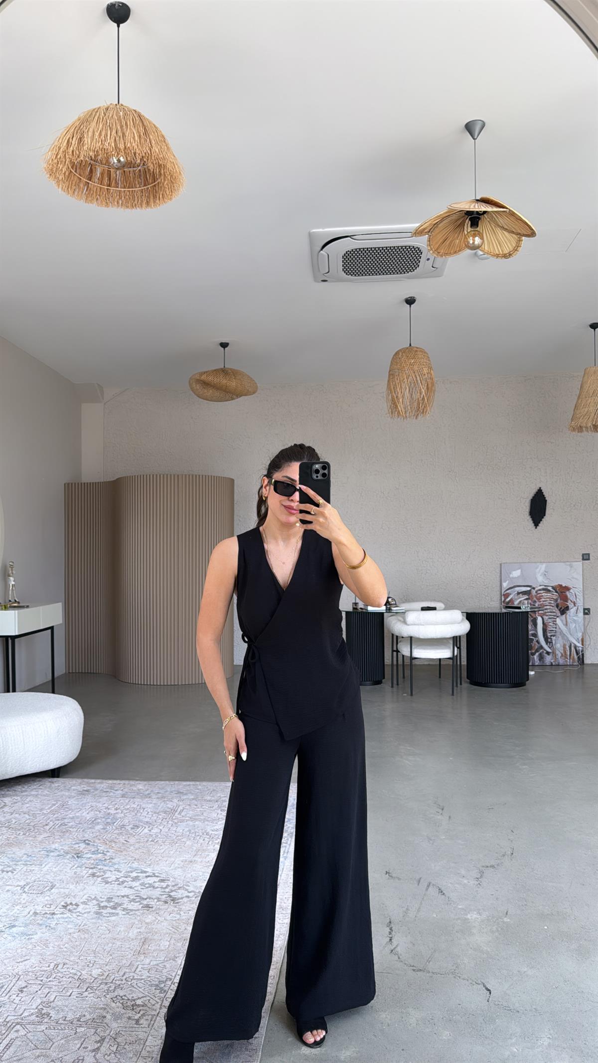 Siyah Kruvaze Aerobin Takım