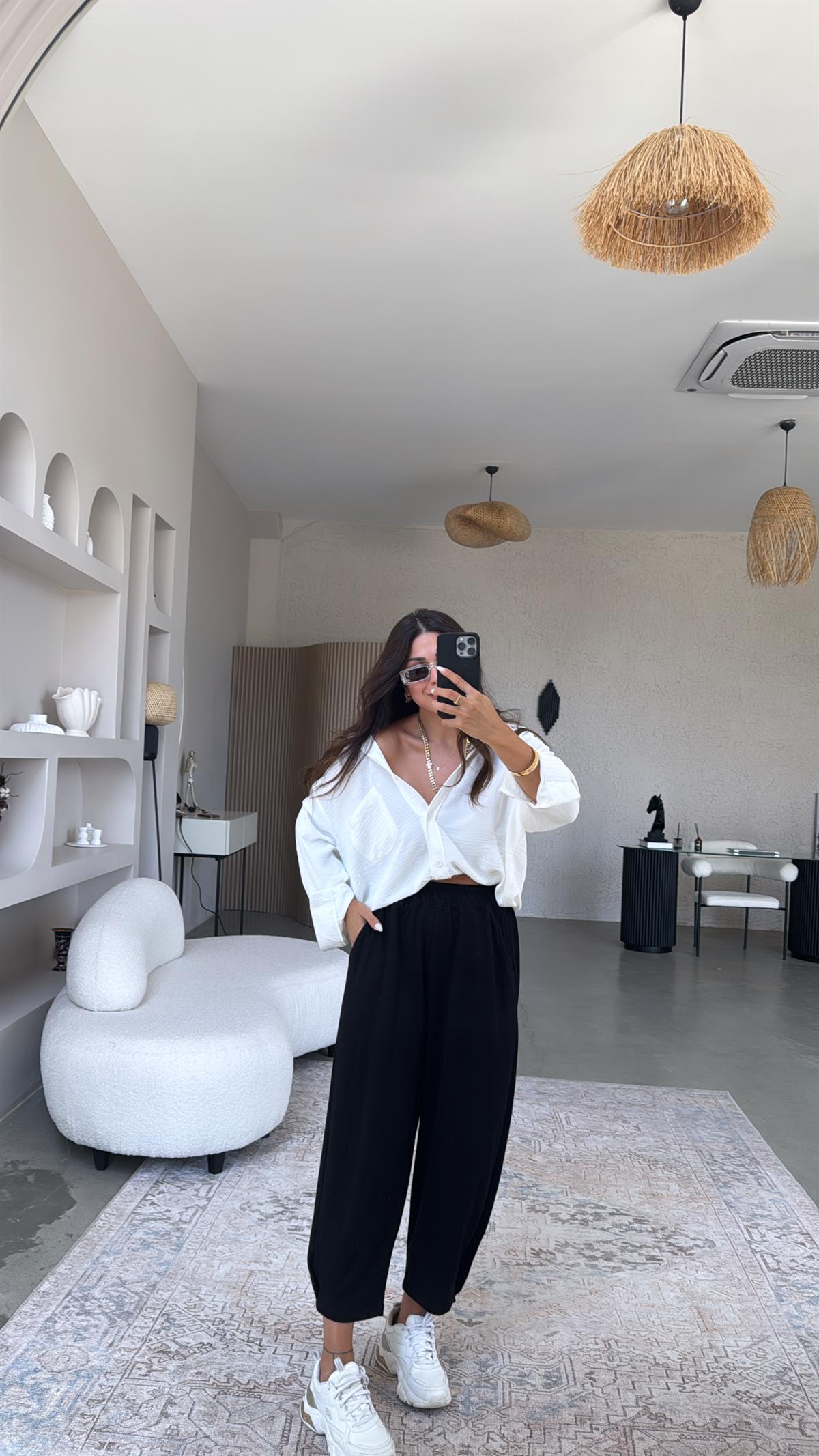 Siyah Modal Baggy Eşofman