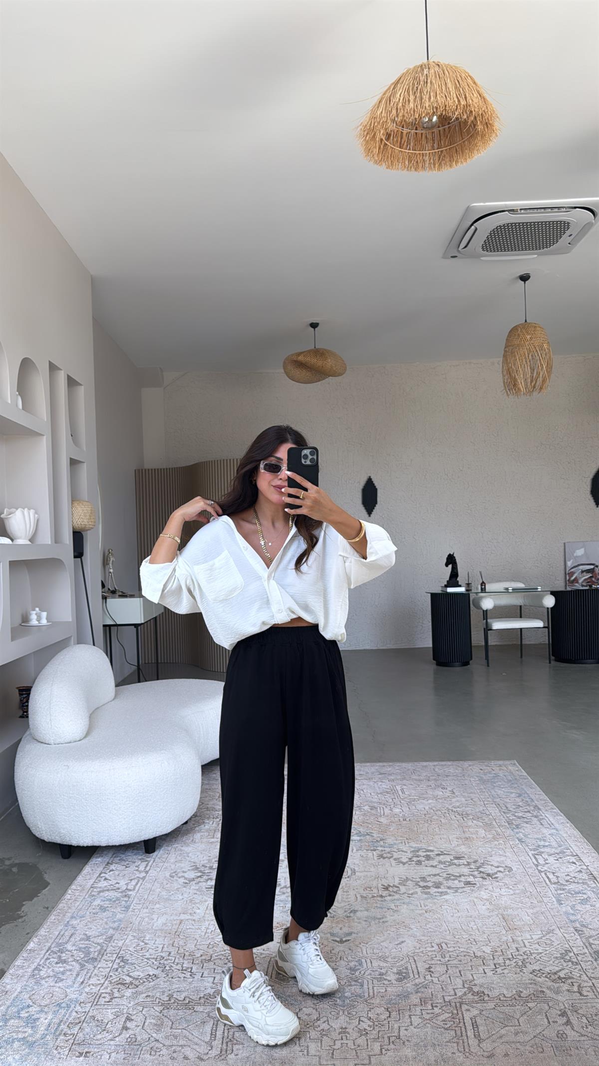 Siyah Modal Baggy Eşofman