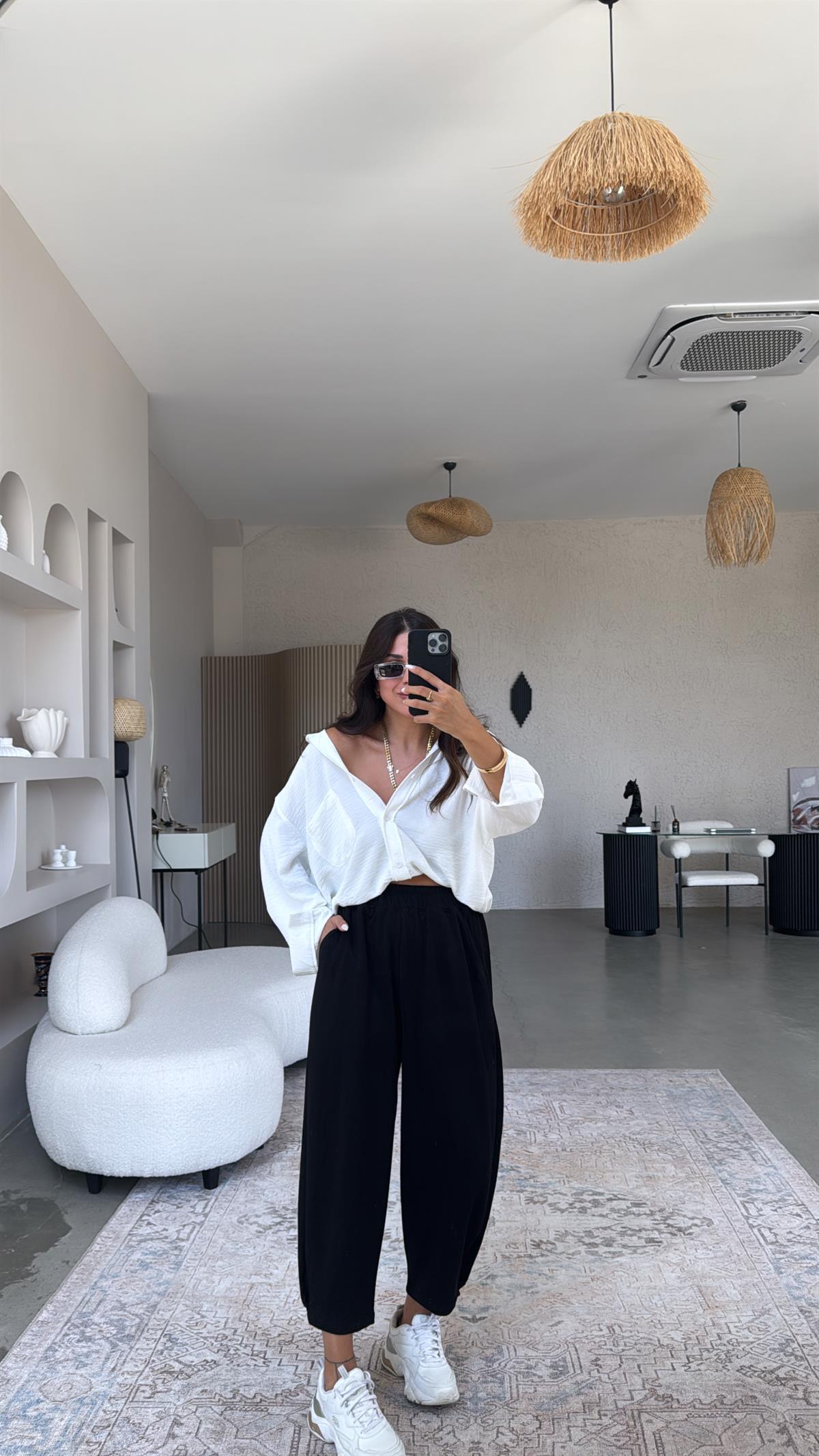 Siyah Modal Baggy Eşofman