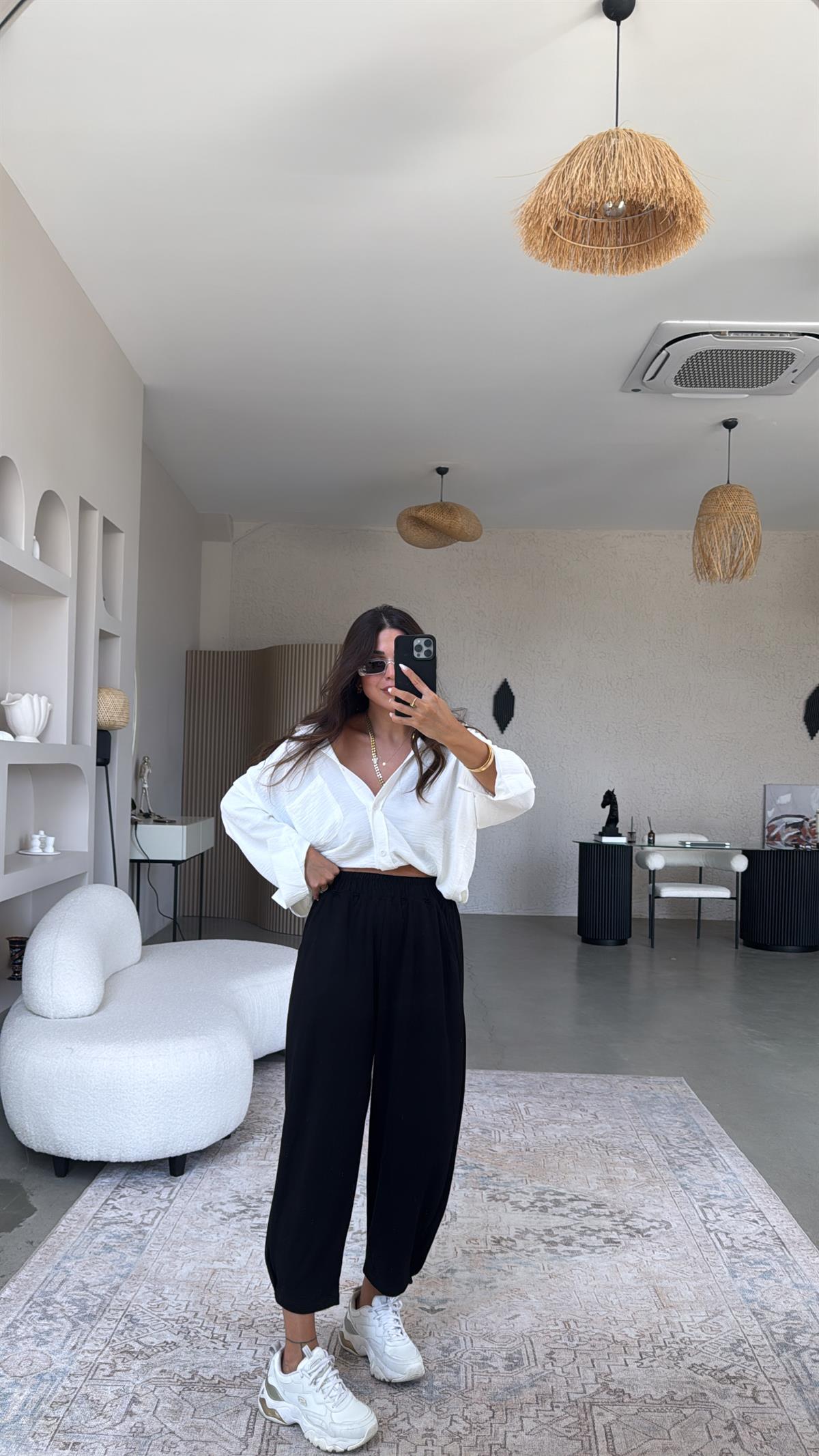 Siyah Modal Baggy Eşofman