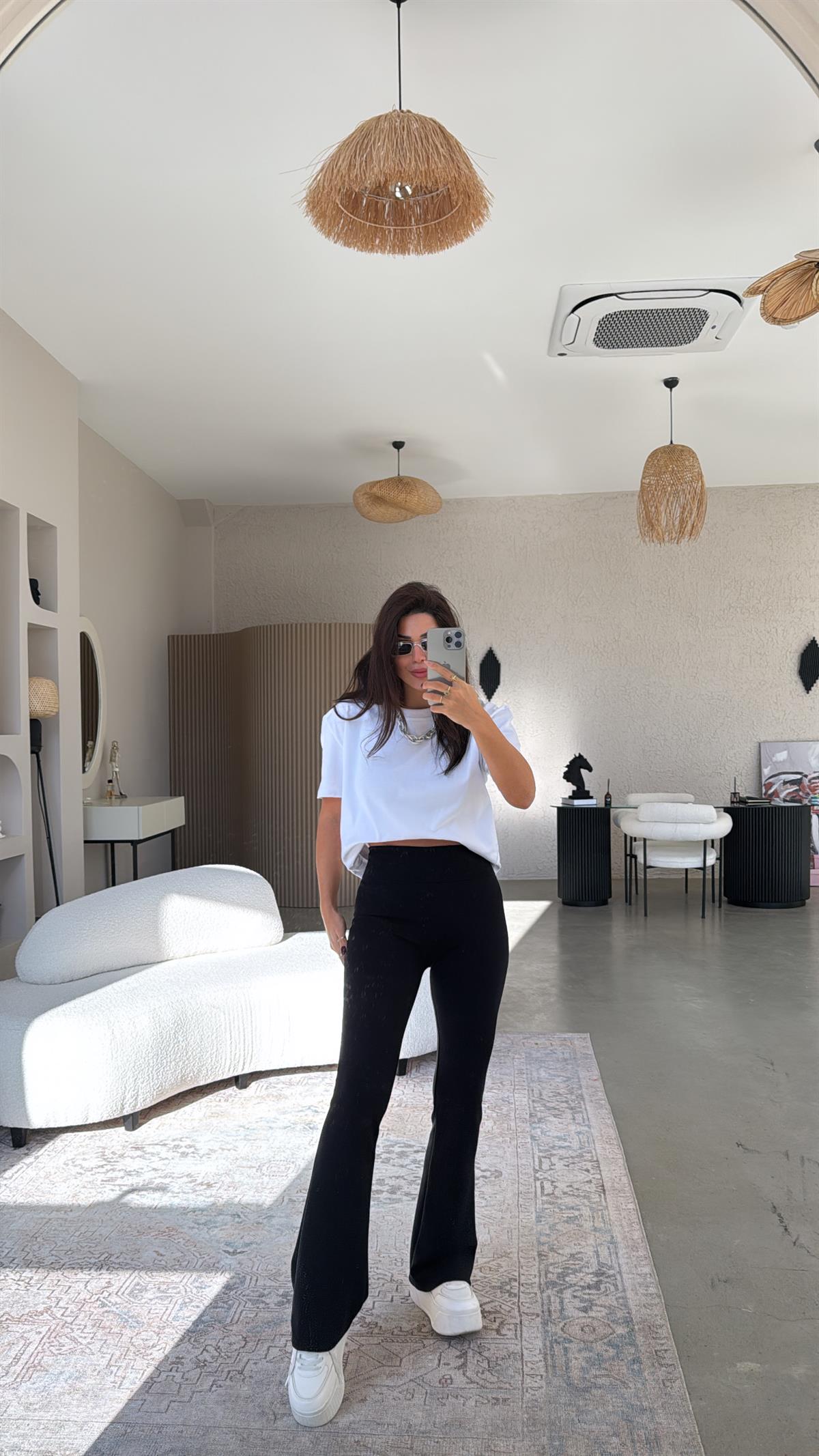 Siyah Modal İspanyol Tayt