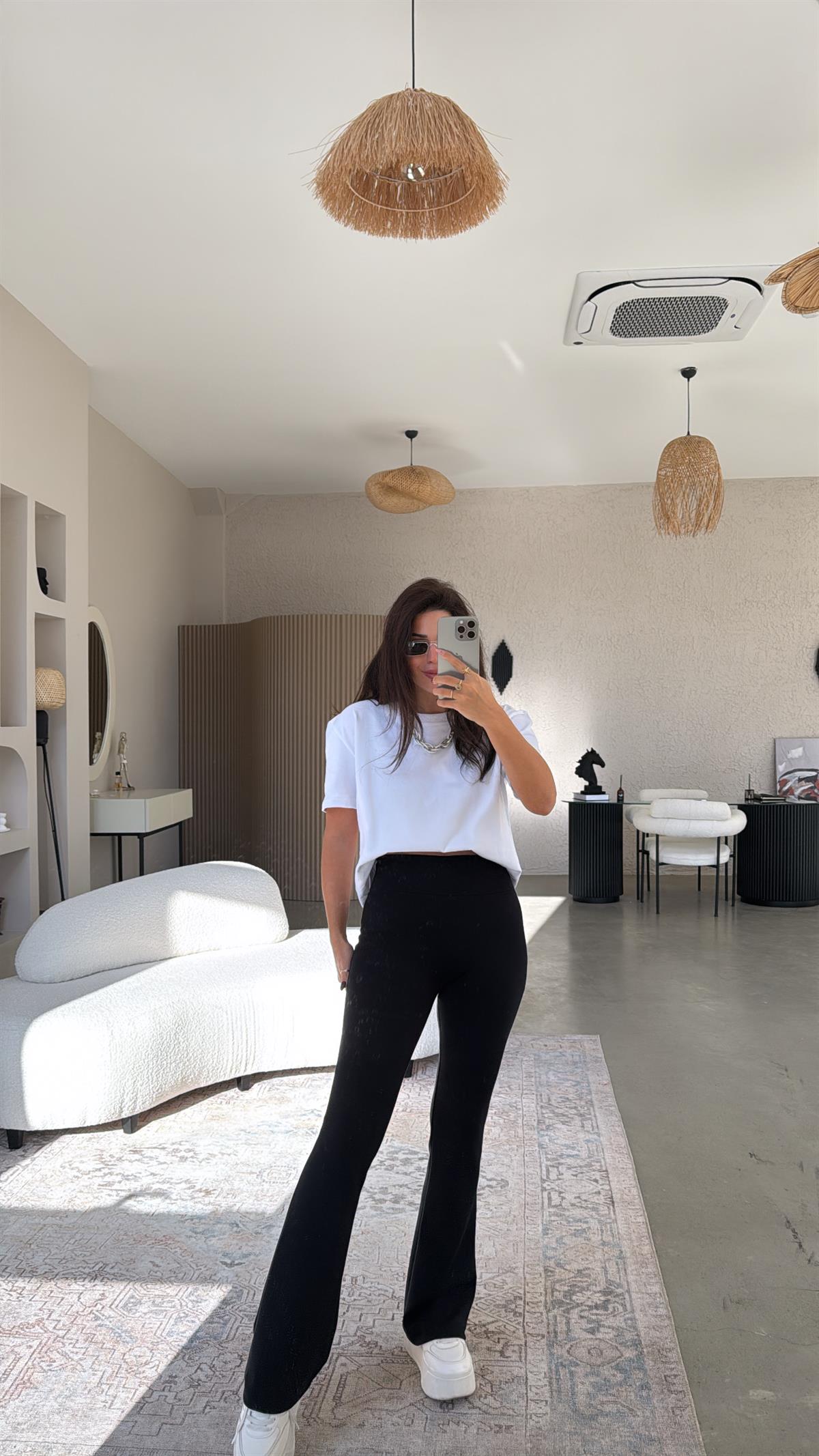 Siyah Modal İspanyol Tayt