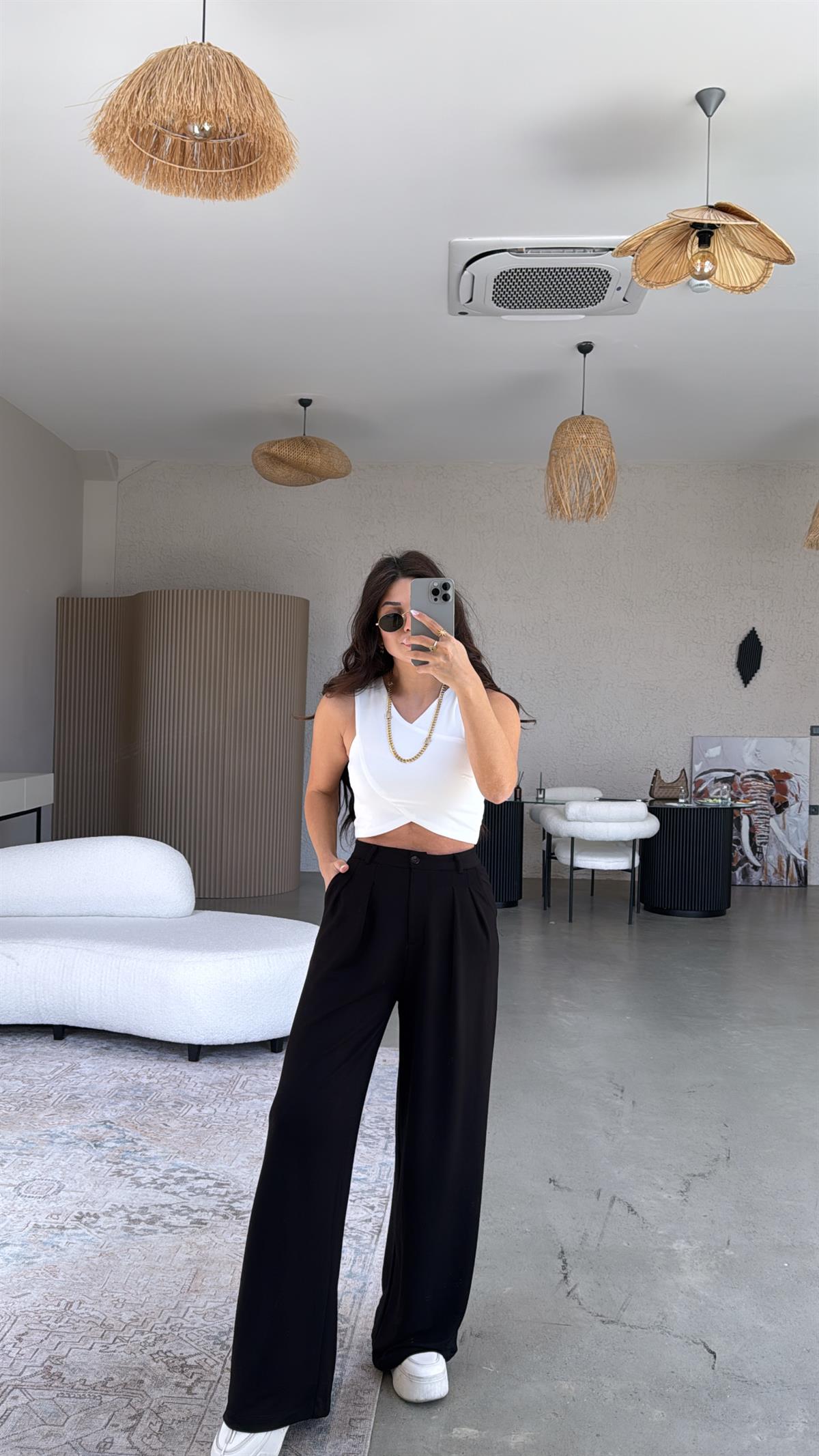 Siyah Modal Relax Pantolon