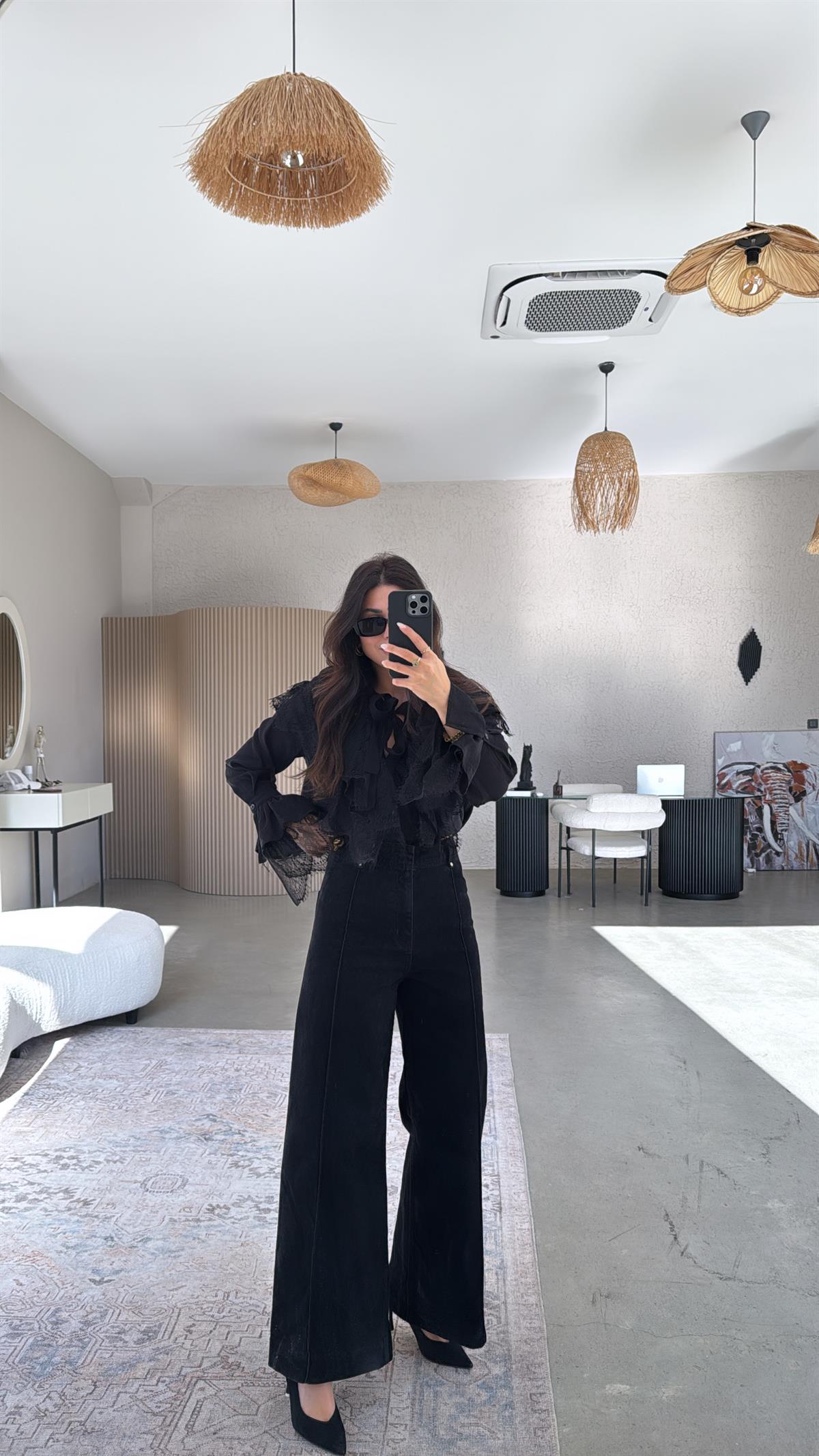 Siyah Orijinal ZR Kadife Pantolon