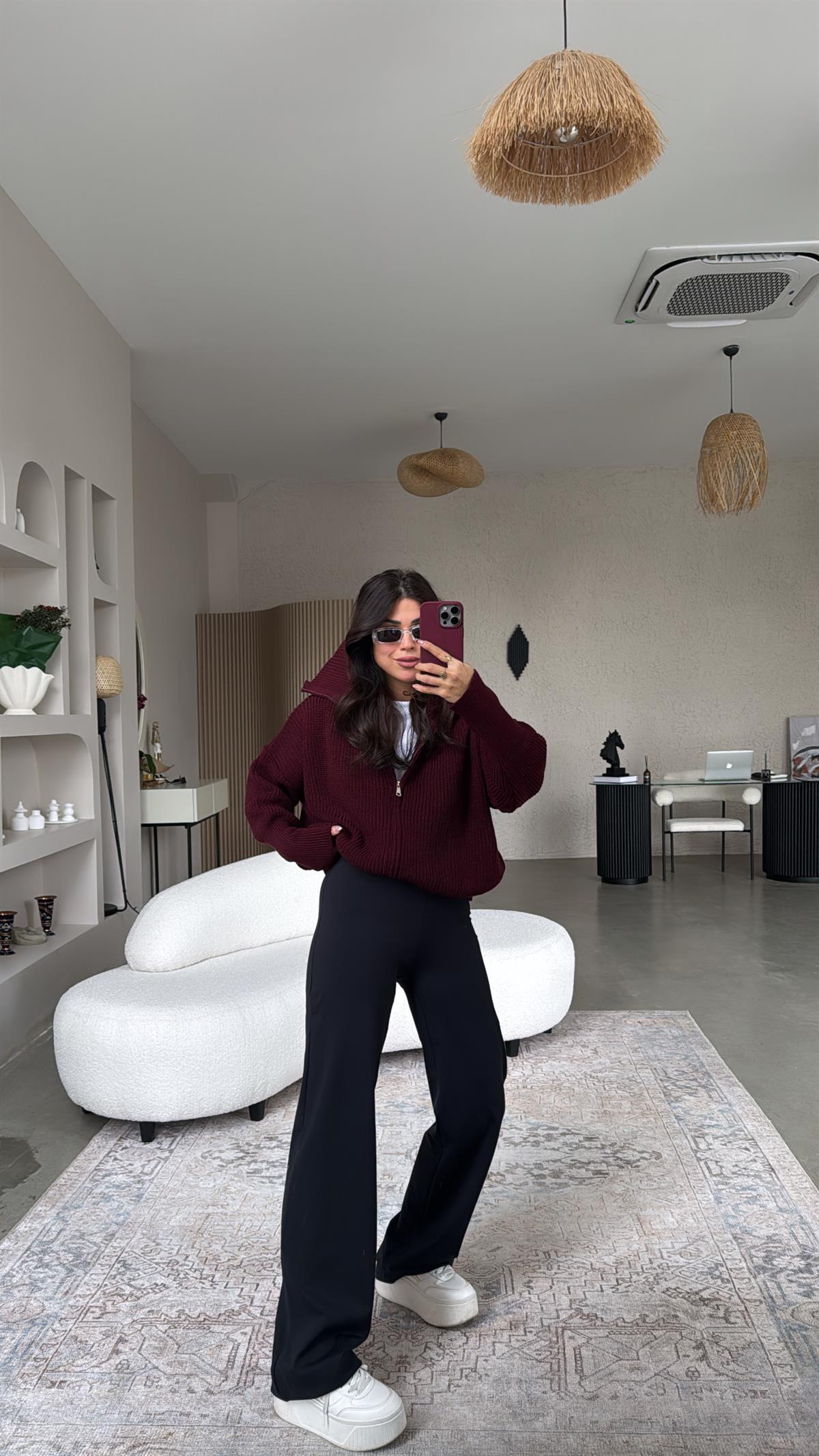 Siyah Oys Boru Paça Tayt