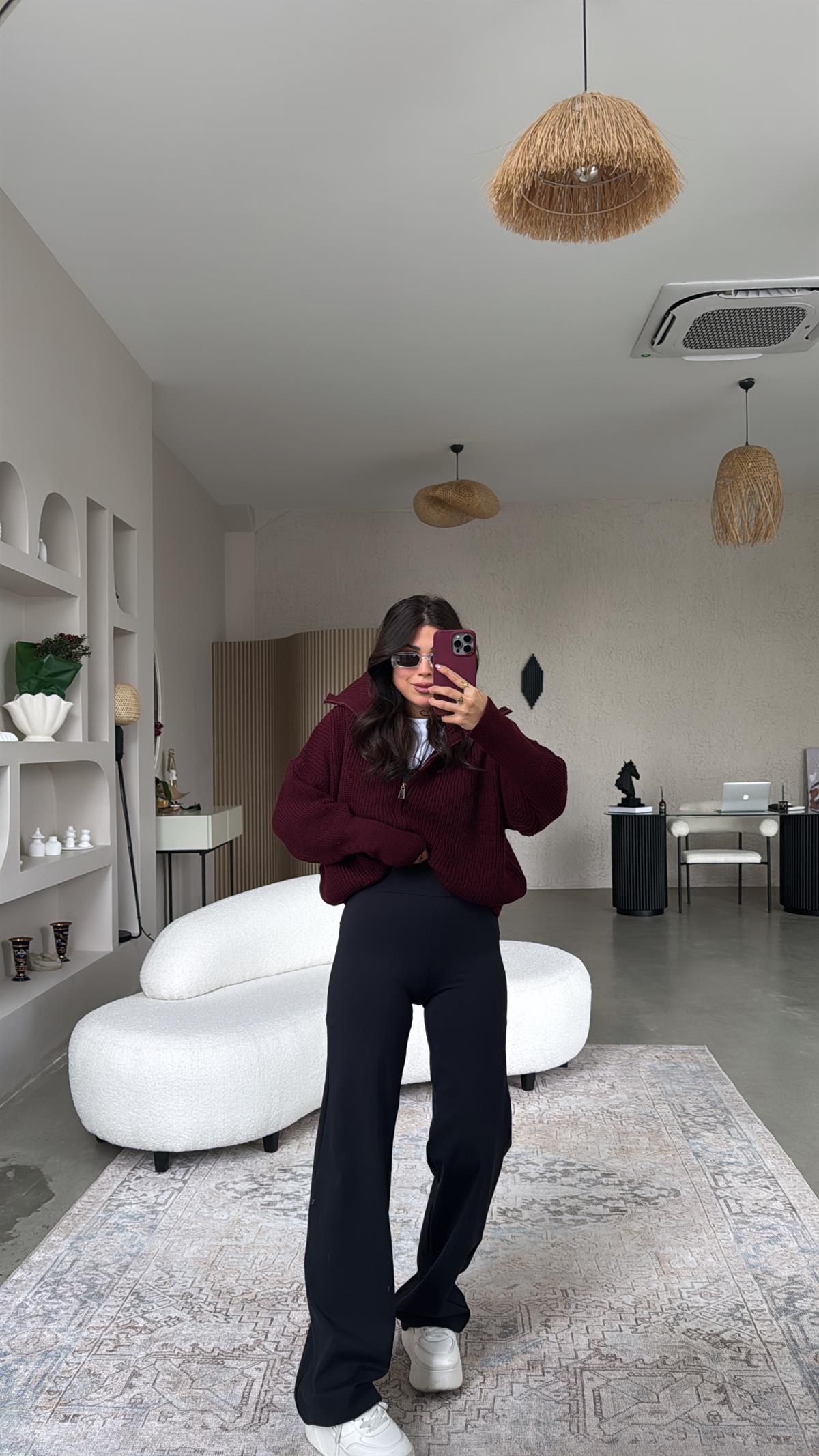 Siyah Oys Boru Paça Tayt