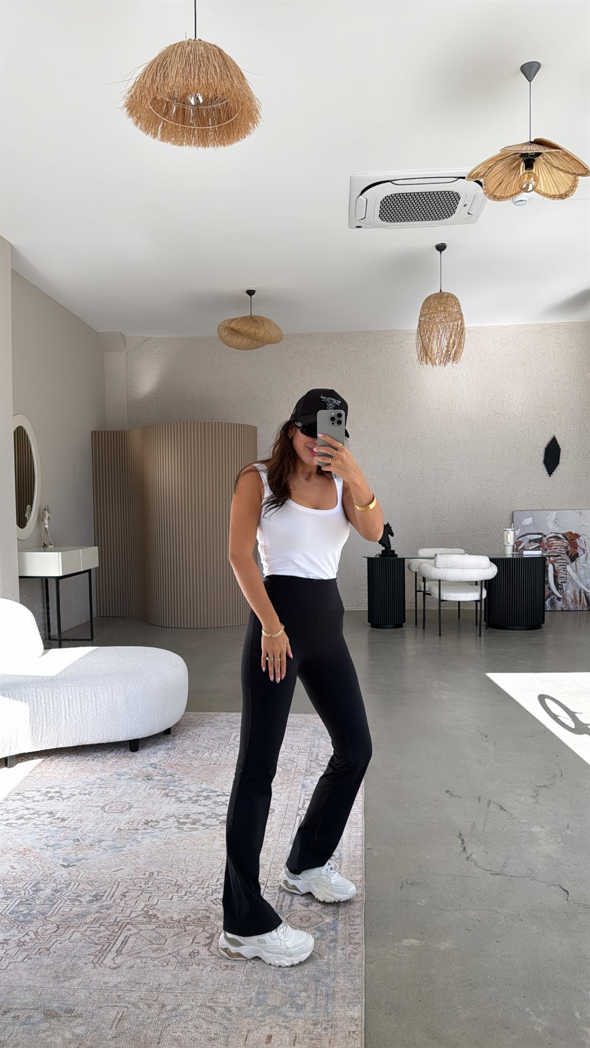 Siyah Oys İspanyol Tayt