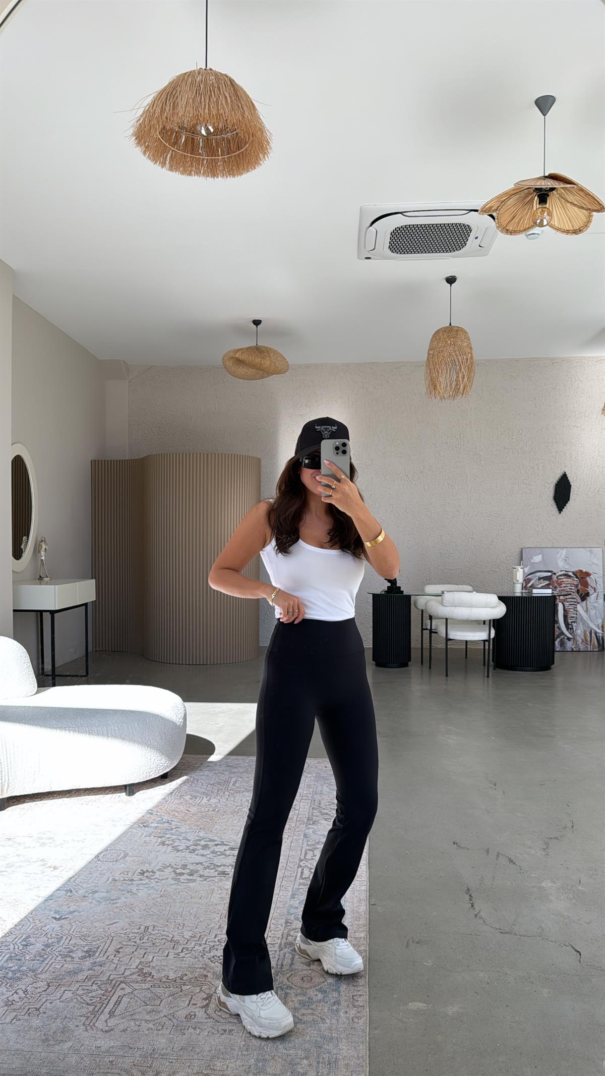 Siyah Oys İspanyol Tayt