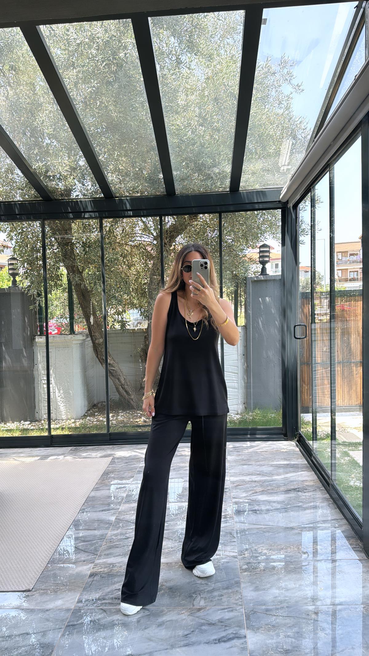 Siyah Oys Kumaş Takım