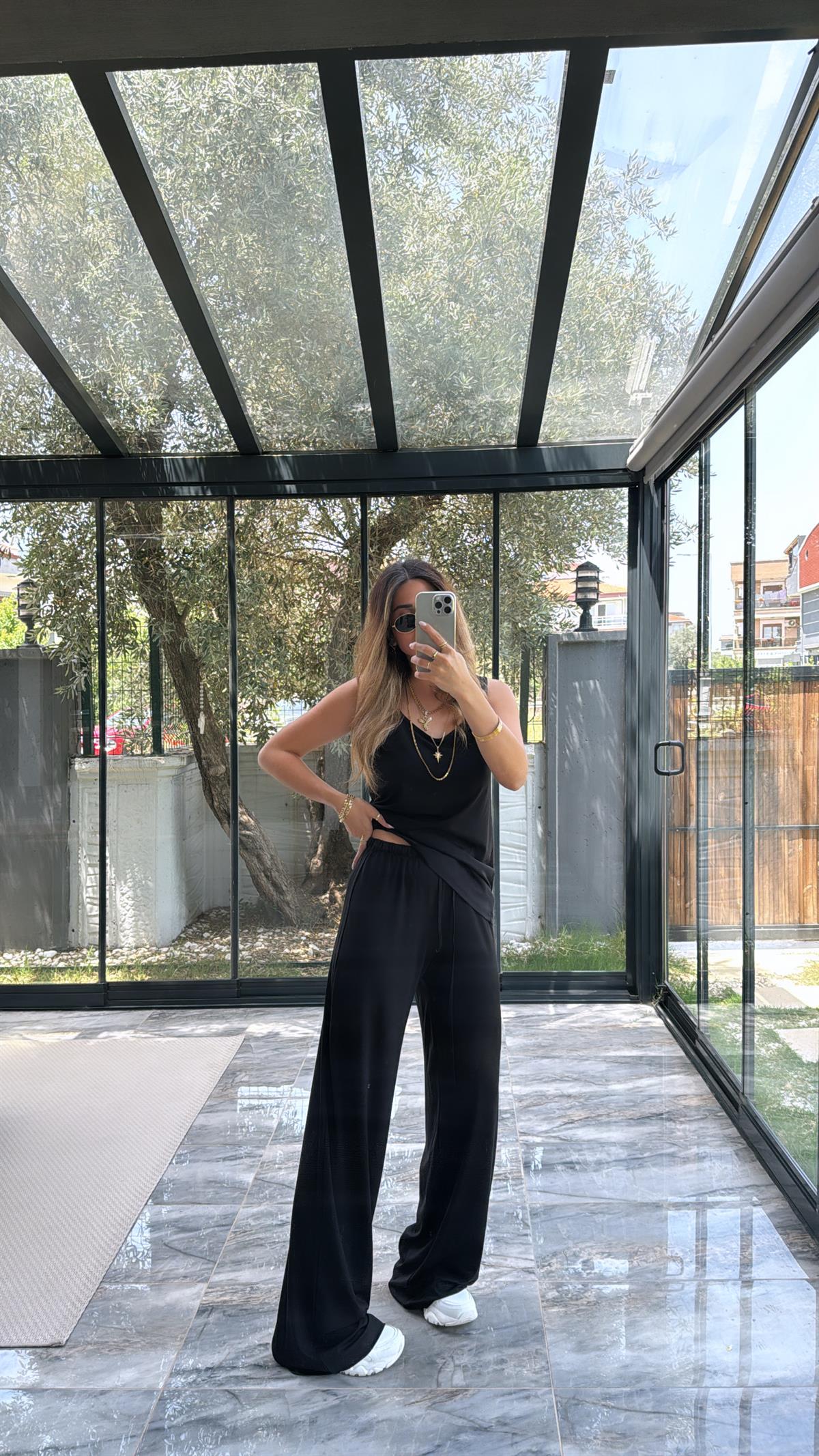 Siyah Oys Kumaş Takım