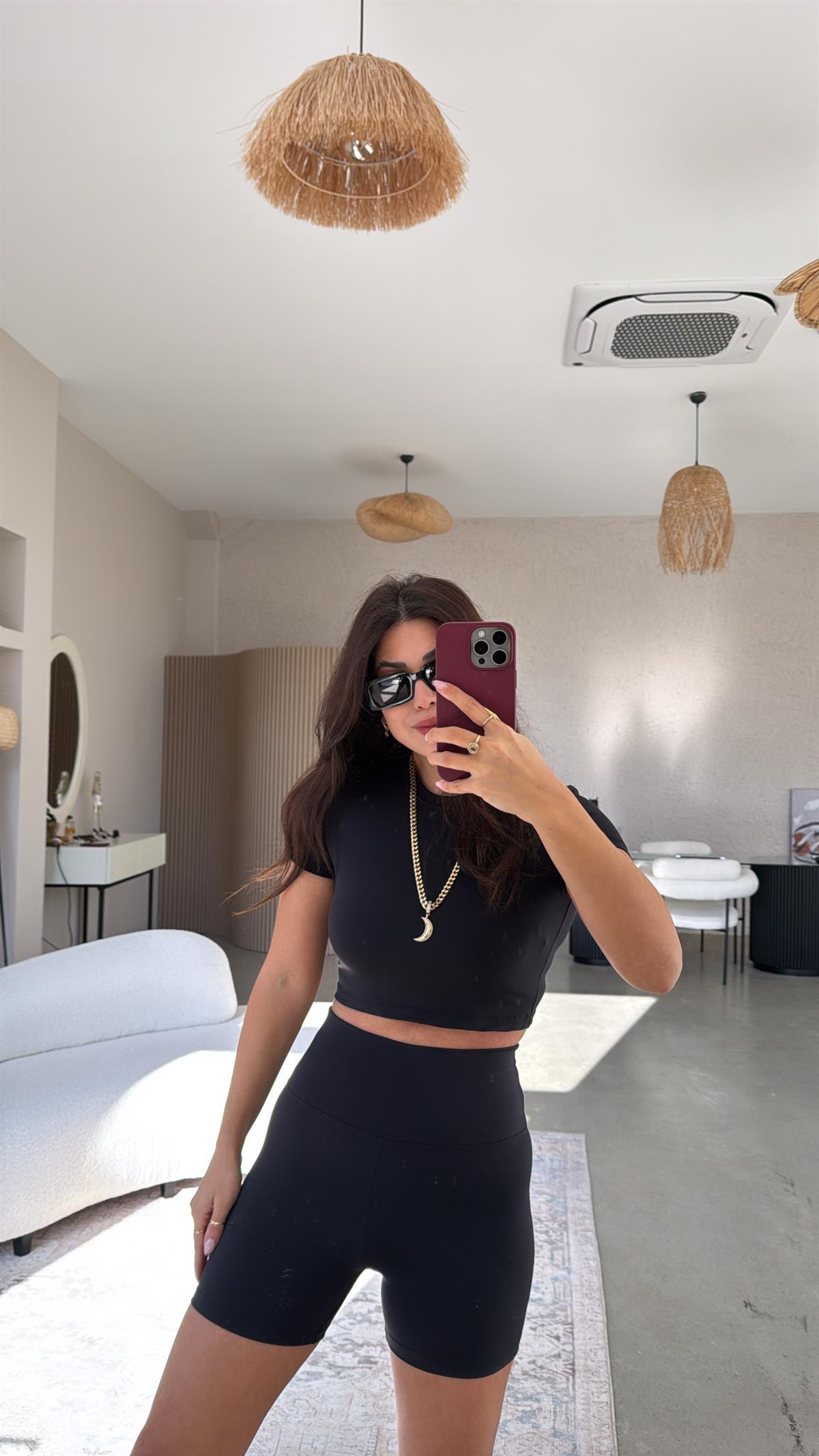 Siyah Oys Şortlu Takım