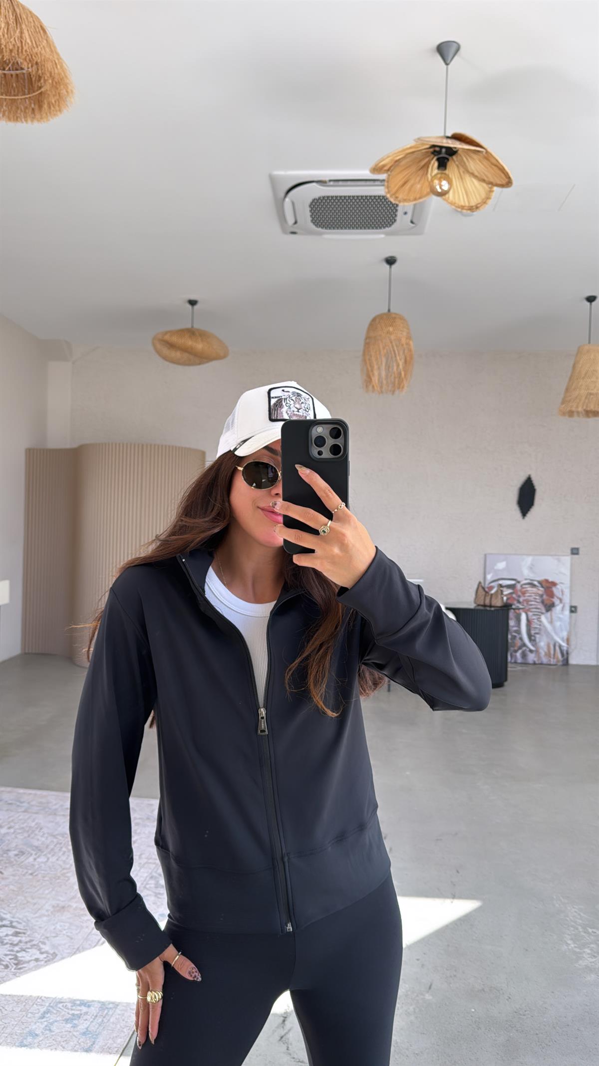 Siyah Oys Tayt Ceket Takım