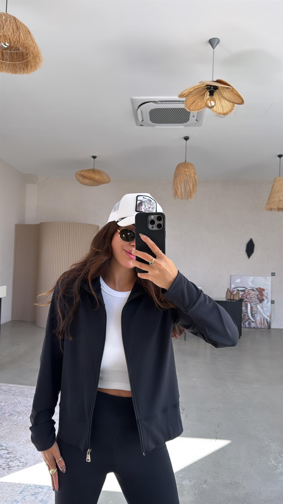 Siyah Oys Tayt Ceket Takım