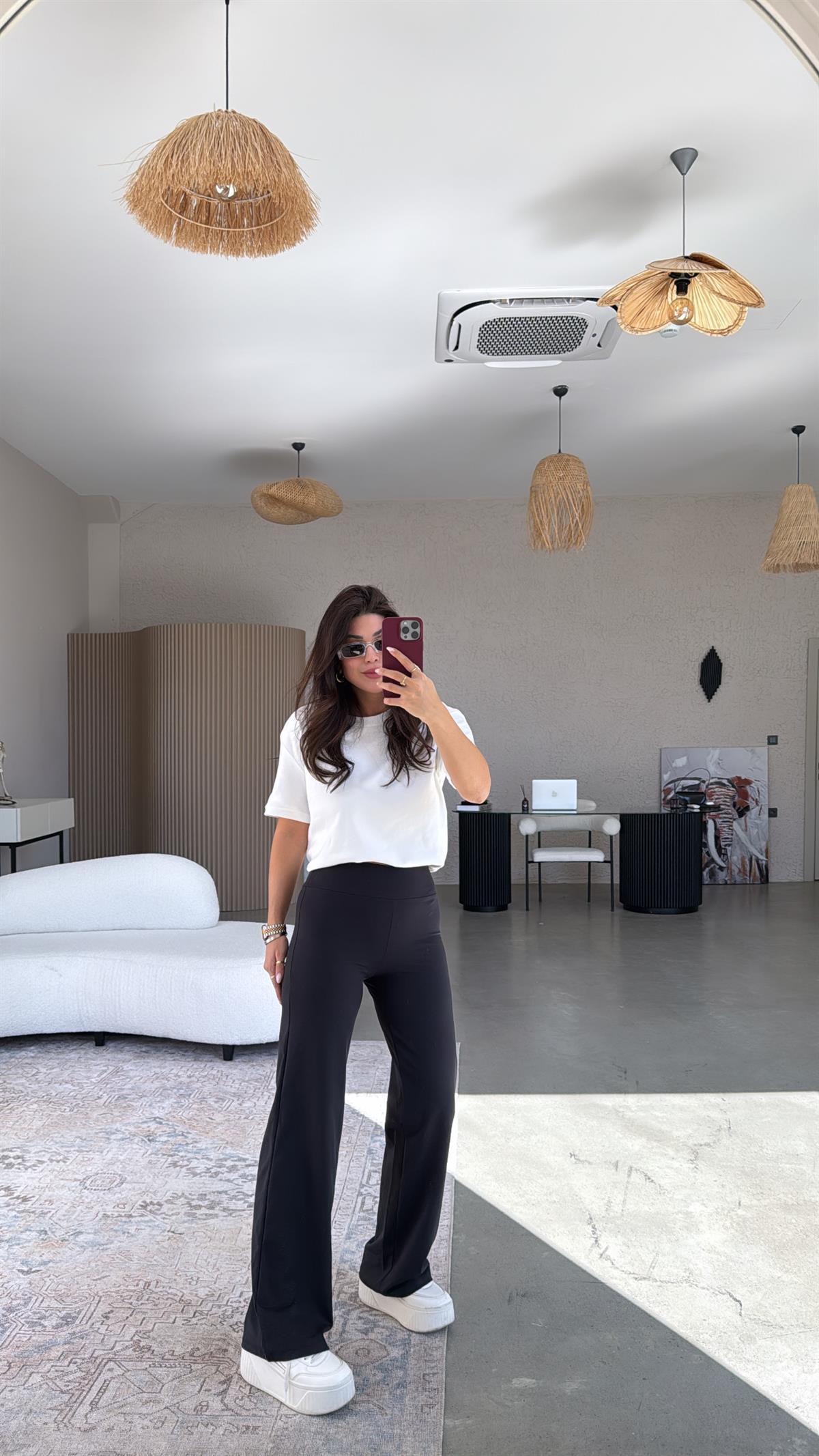 Siyah Oys Tayt Pantolon