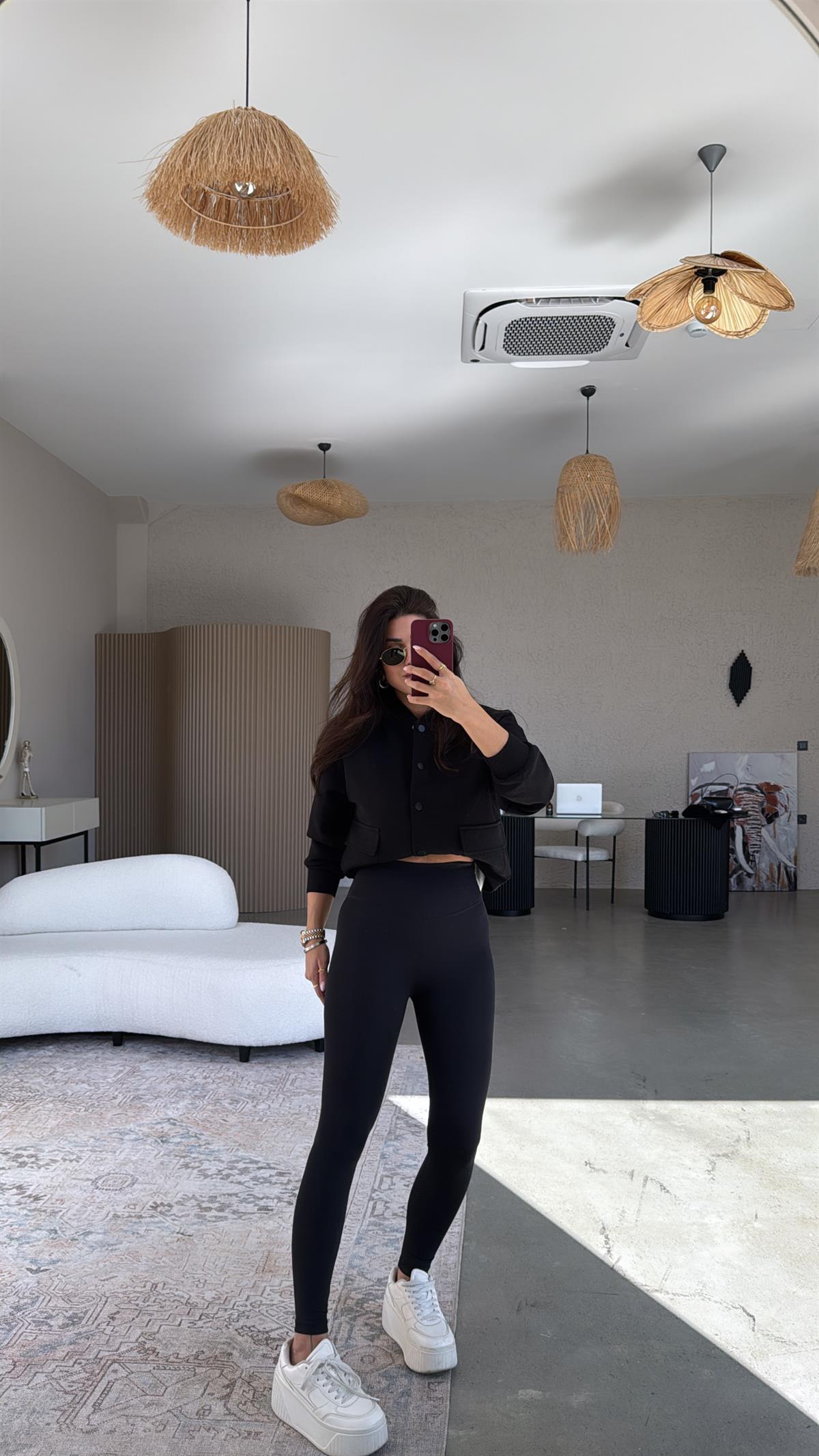 Siyah Oys Toparlayıcı Tayt