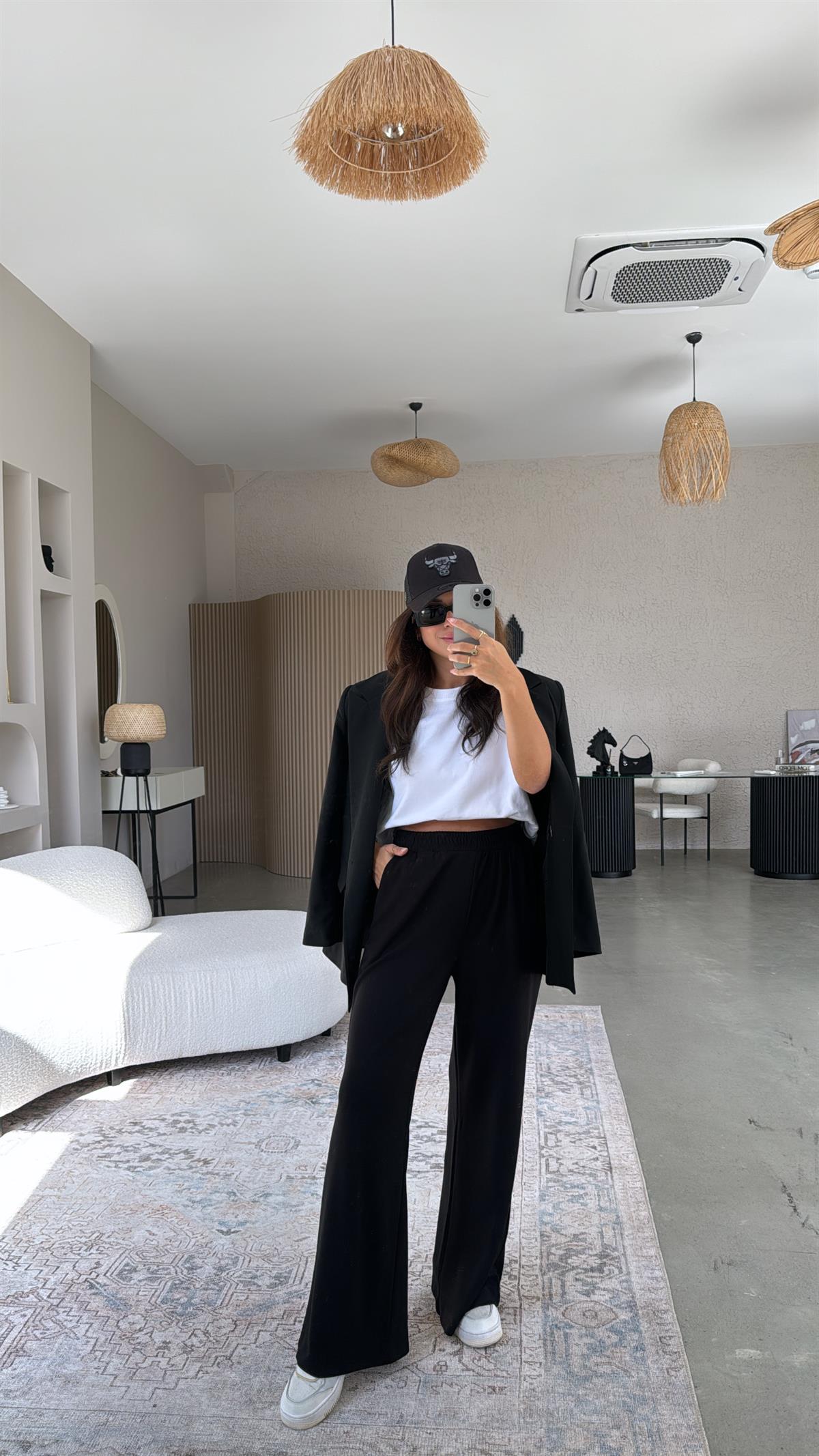 Siyah Özel Üretim Modal Pantolon