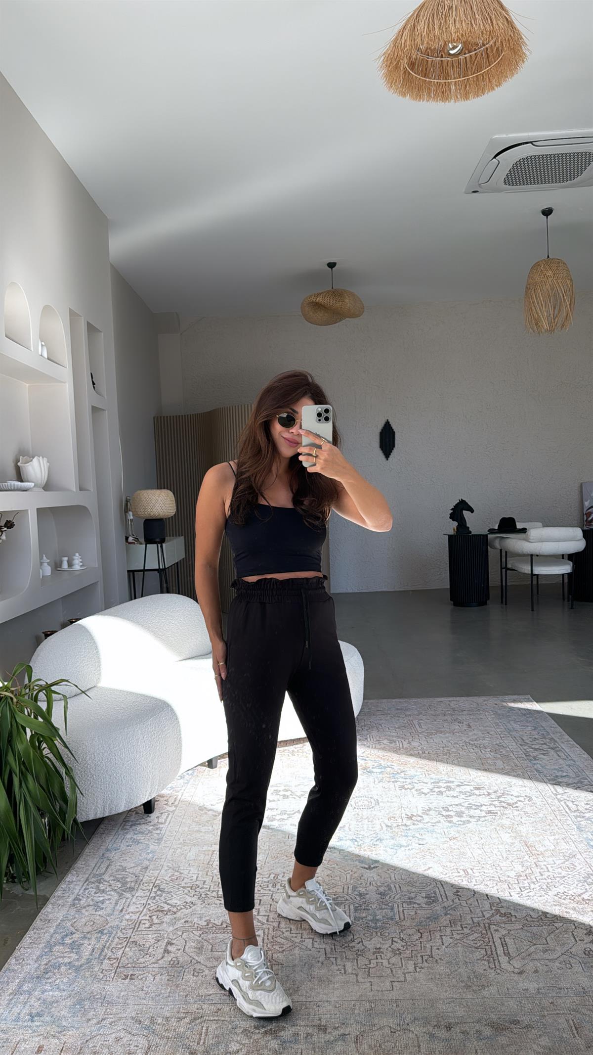 Siyah Paça Pensli Scuba Pantolon