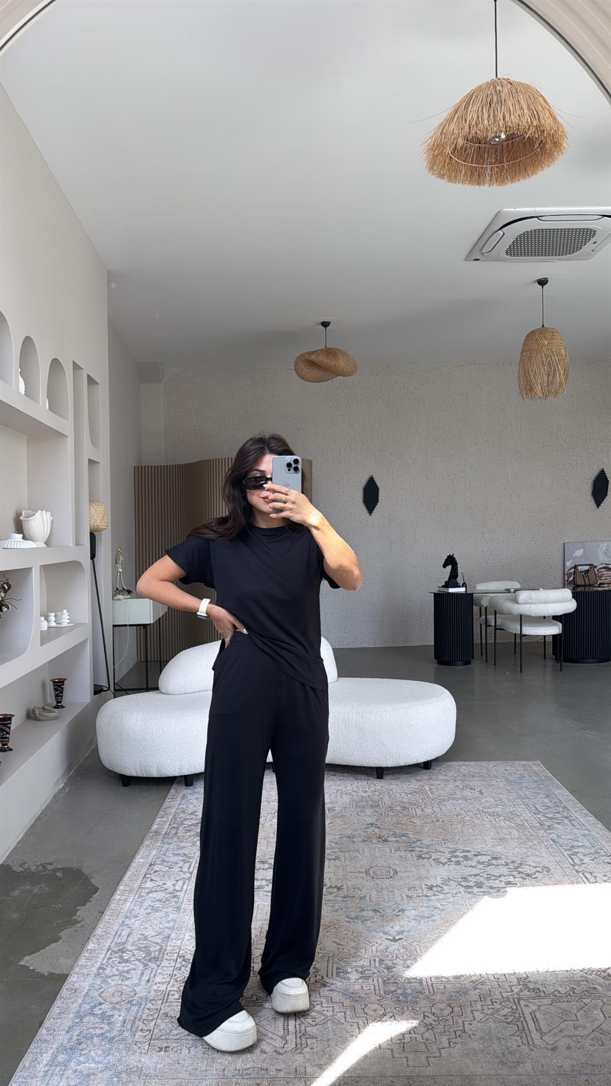 Siyah Pike Modal Tensel Takım