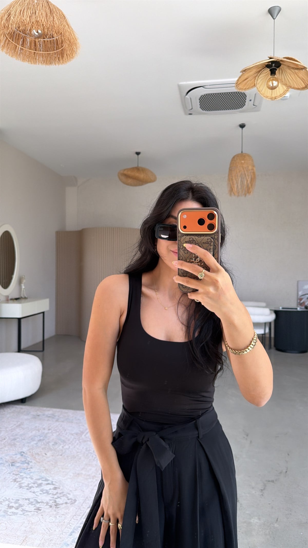 Siyah Polyamid Kare Yaka Atlet