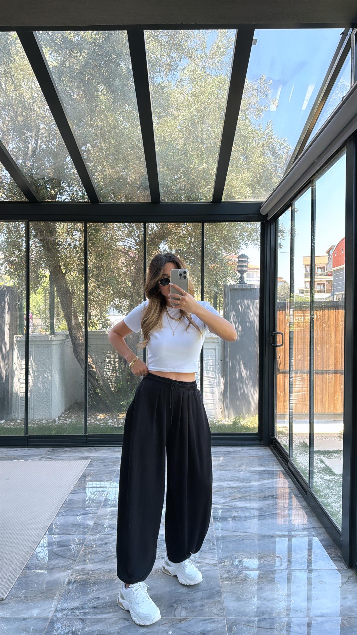 Siyah Şalvar Modal Pantolon