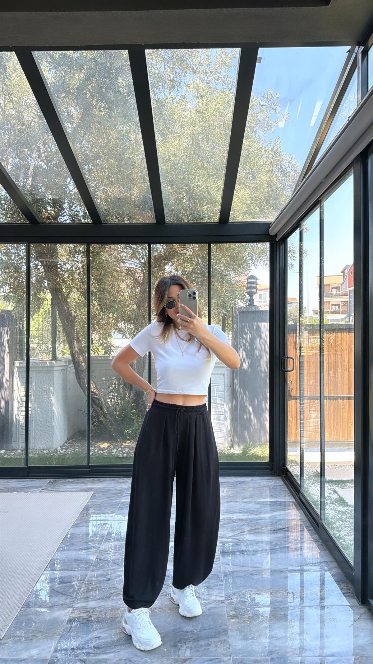 Siyah Şalvar Modal Pantolon