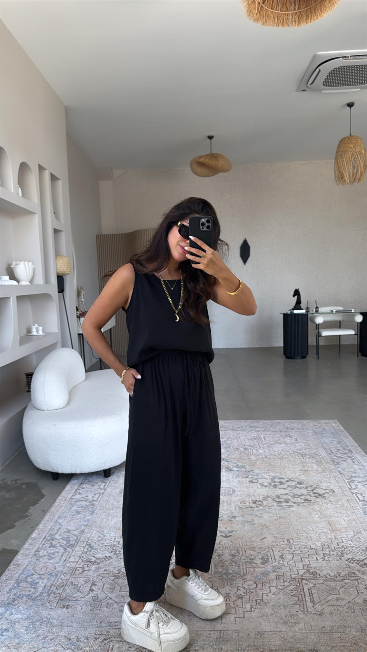 Siyah Tensel Cepli Takım