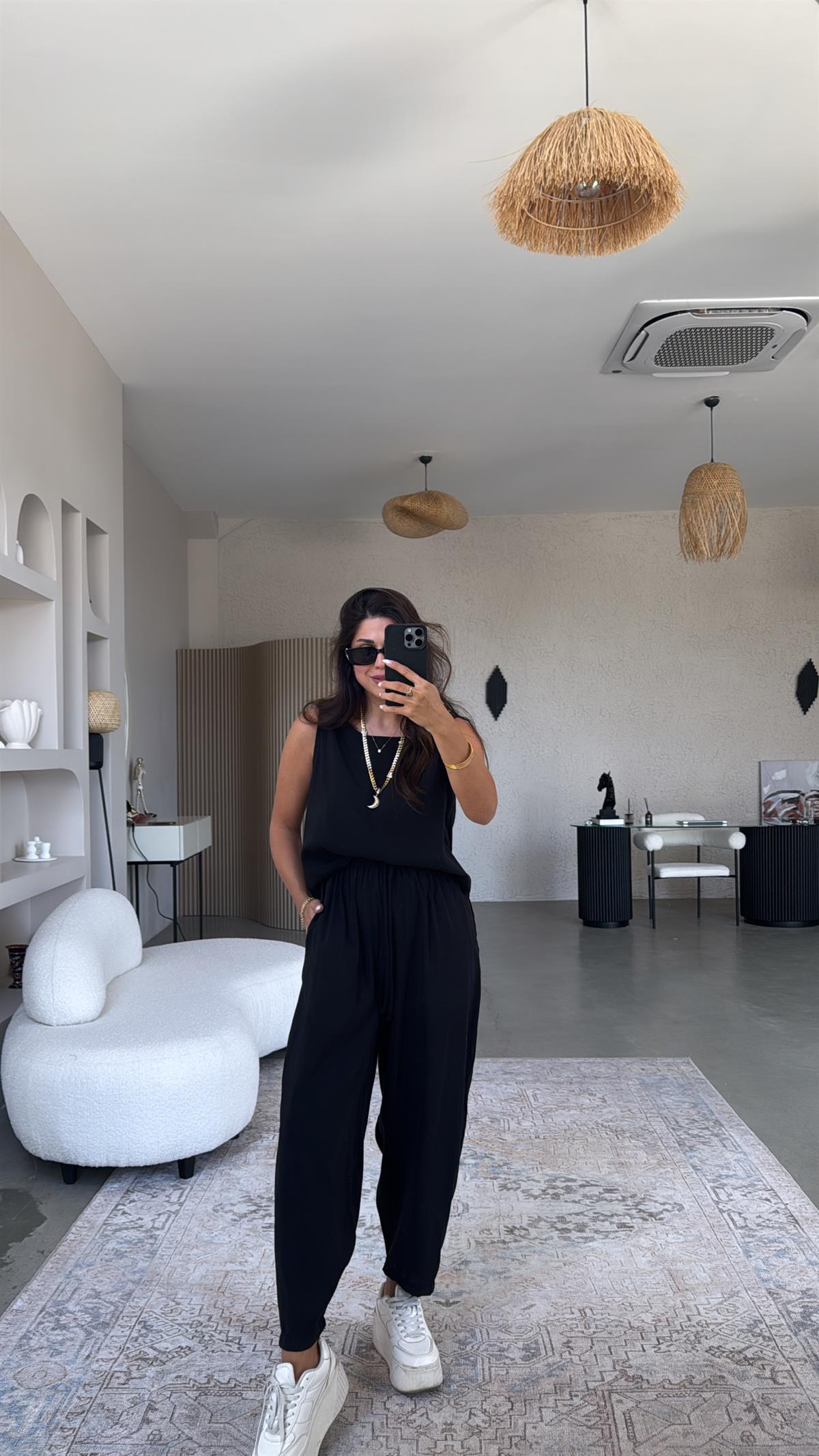 Siyah Tensel Cepli Takım