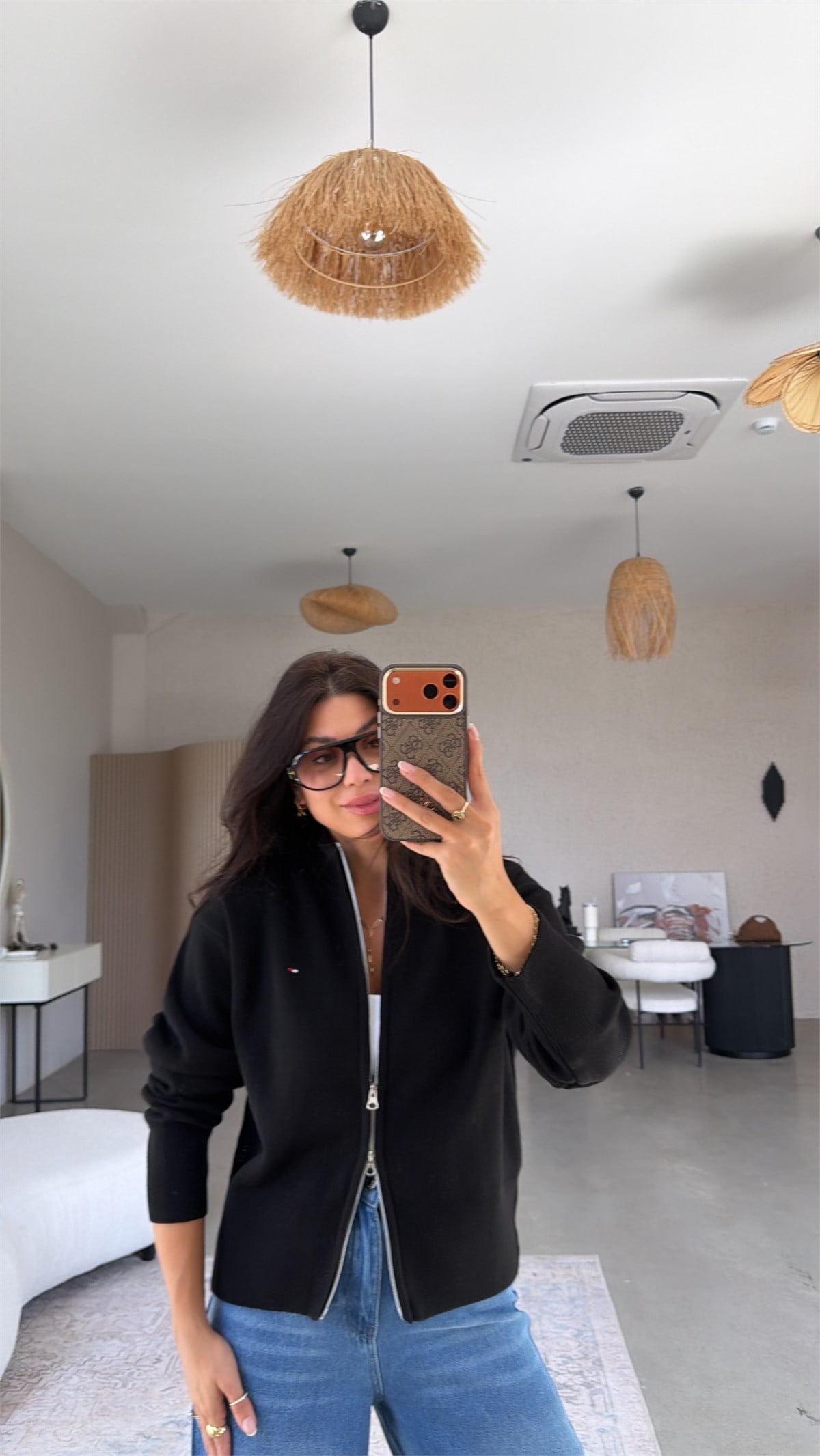 Siyah Triko Fermuarlı Tmy Orjinal Hırka