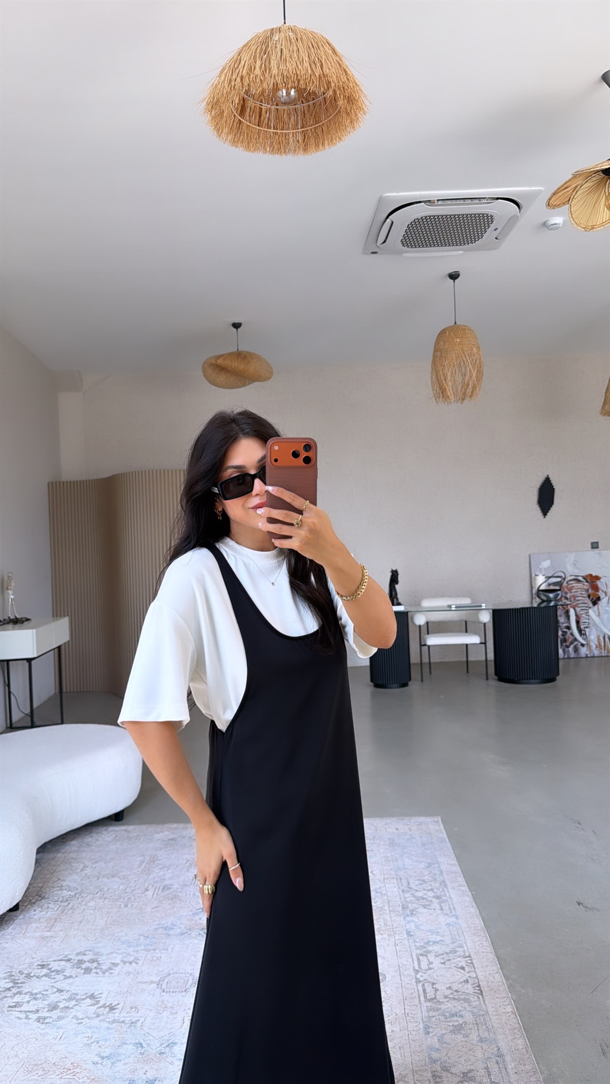 Siyah Twst Orijinal Elbise Tshirt Takım