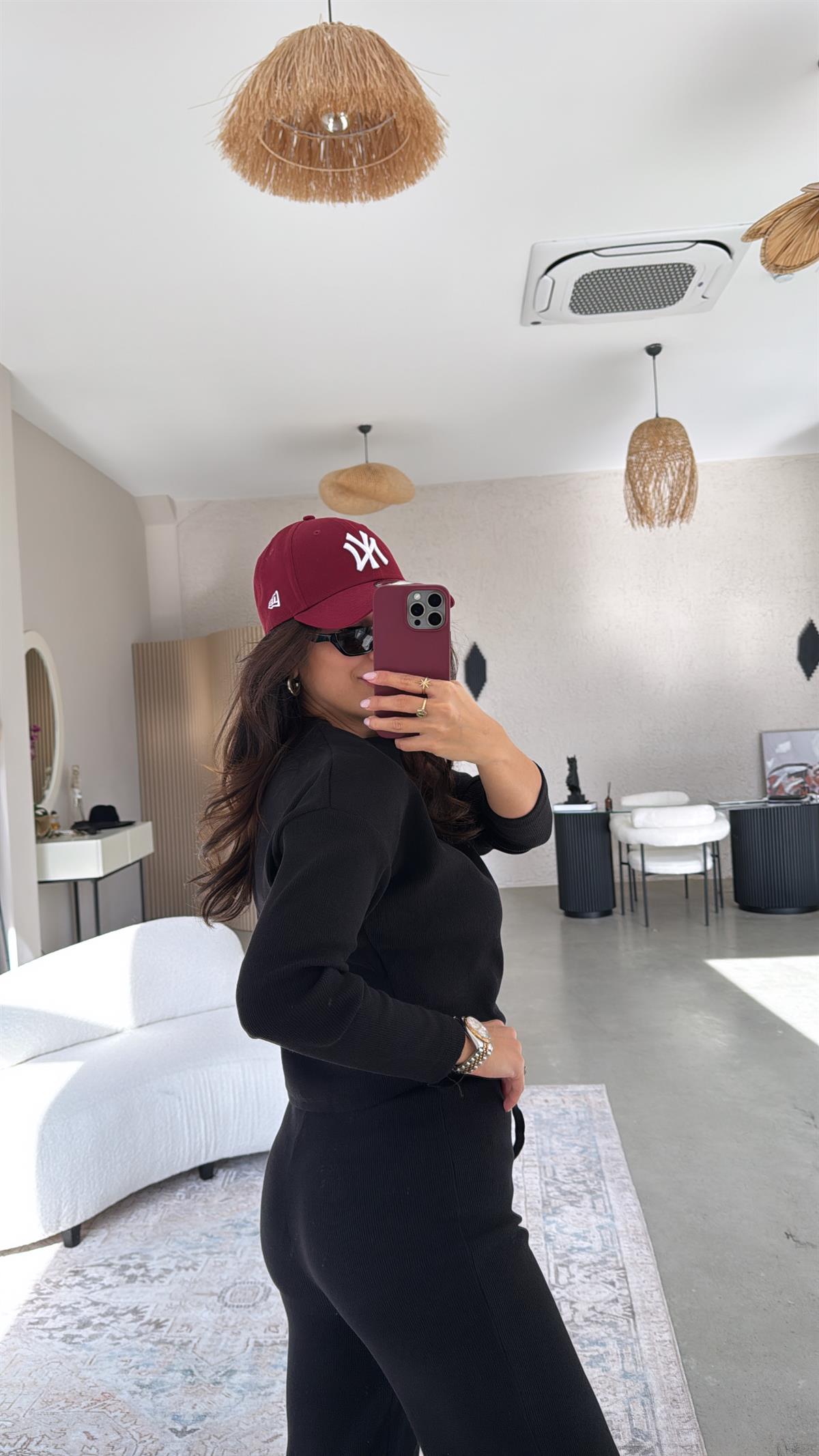 Siyah Uzun Kollu Fitilli Takım