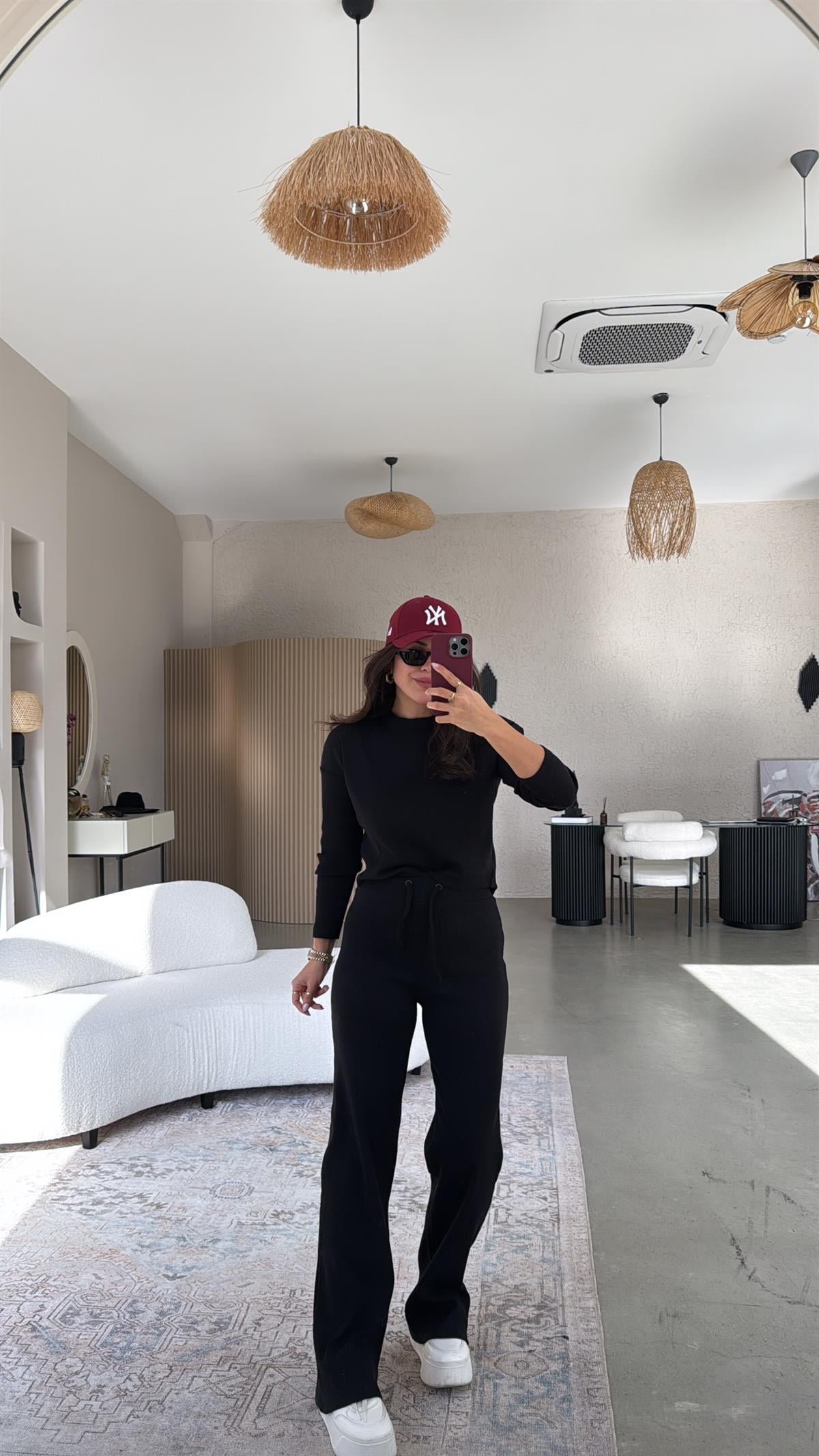 Siyah Uzun Kollu Fitilli Takım