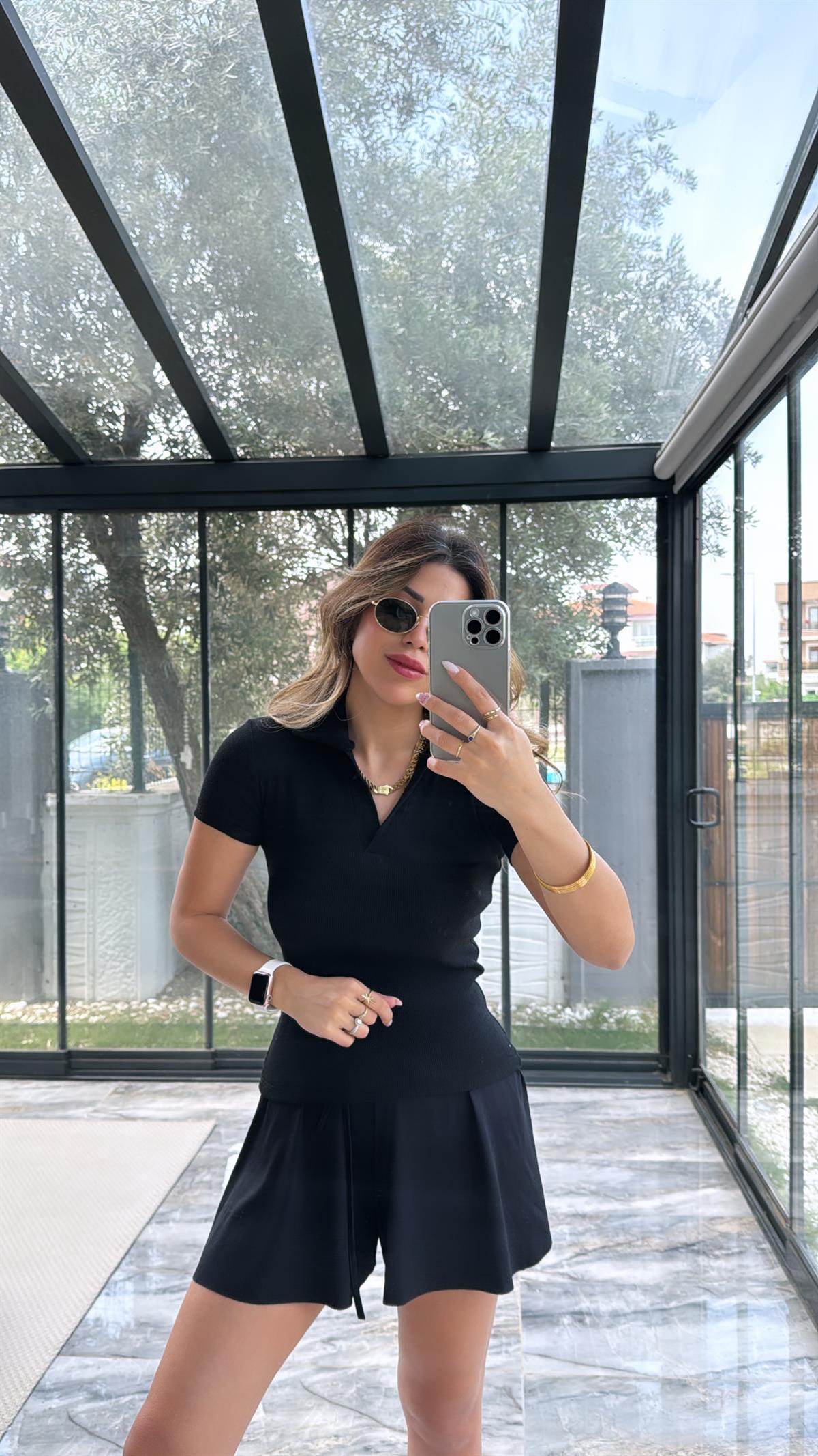 Siyah Yakalı Ribana Tshirt