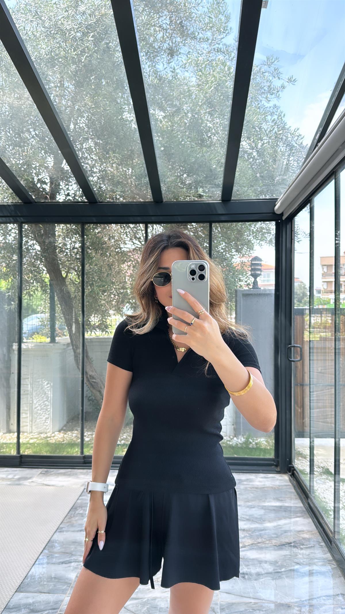 Siyah Yakalı Ribana Tshirt