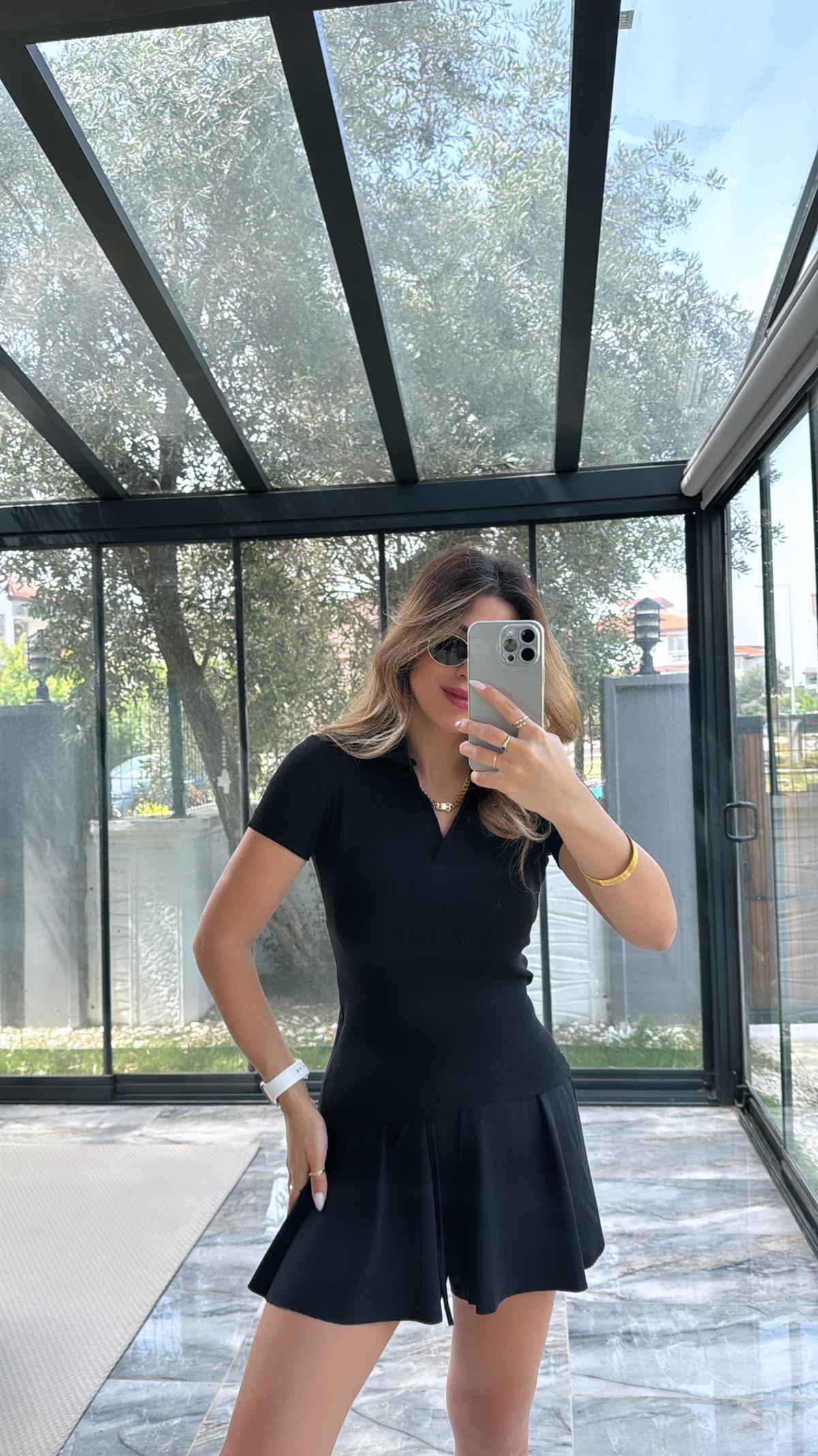 Siyah Yakalı Ribana Tshirt