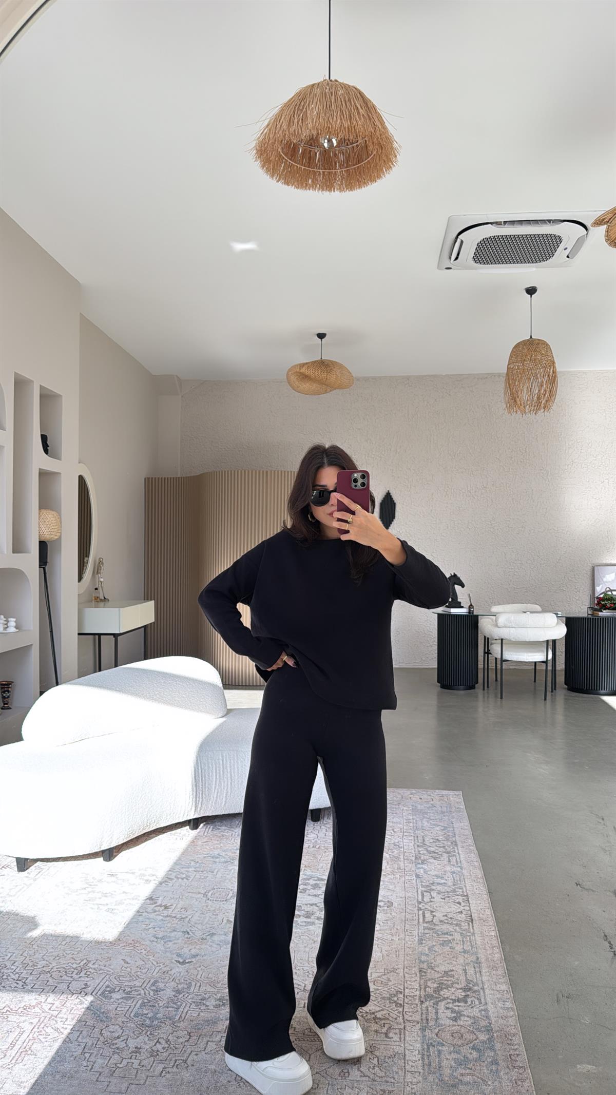 Siyah Yüzde Yüz Pamuk Takım