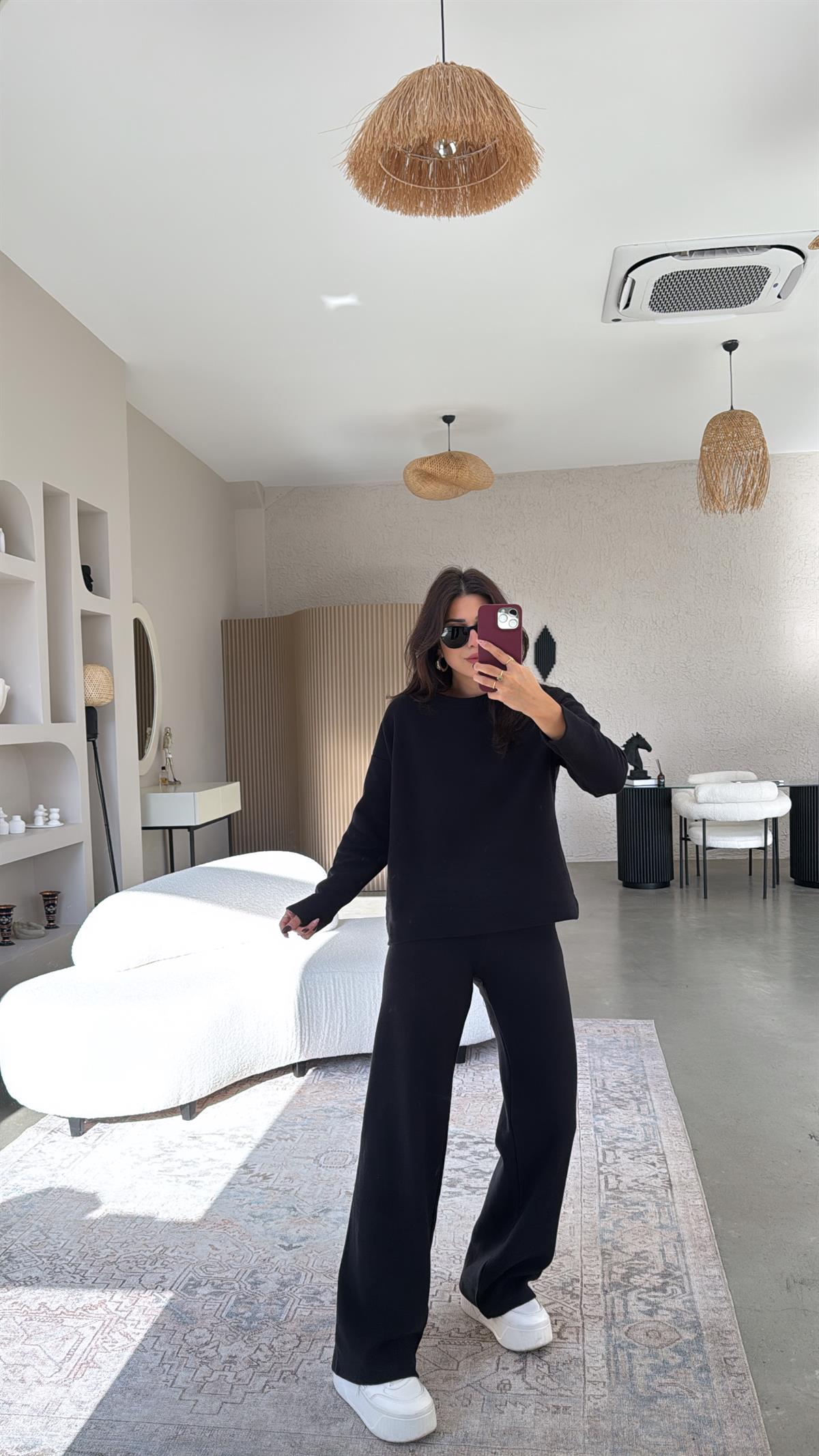 Siyah Yüzde Yüz Pamuk Takım