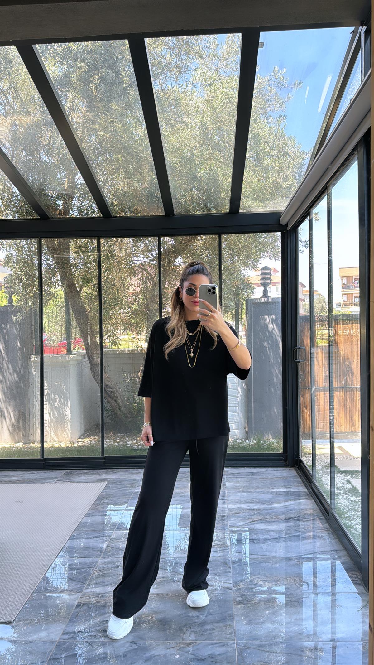 Siyah ZR Bol Paça Basic Takım