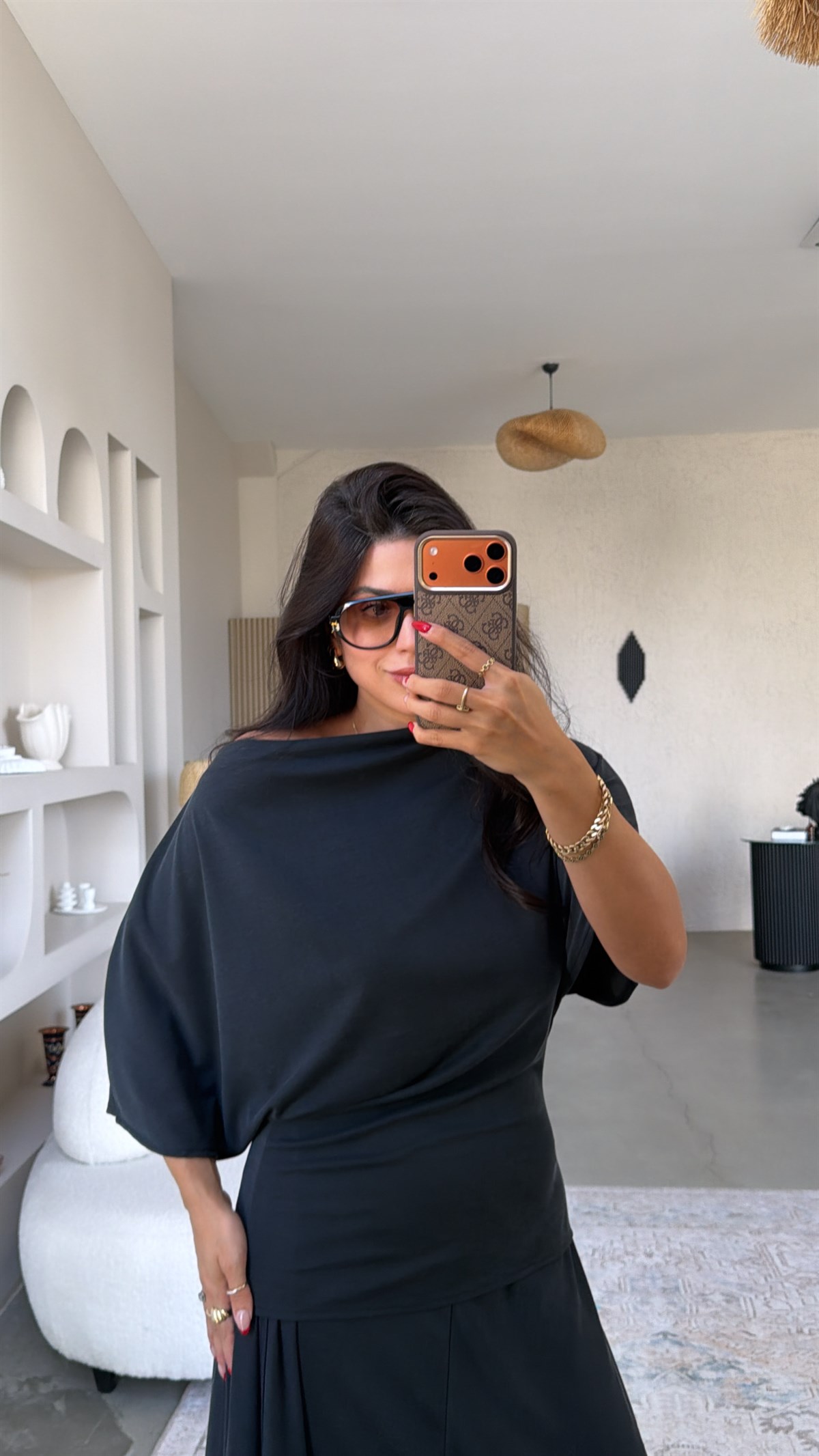 Siyah ZR Model Pike Modal Premium Etek Bluz Takım