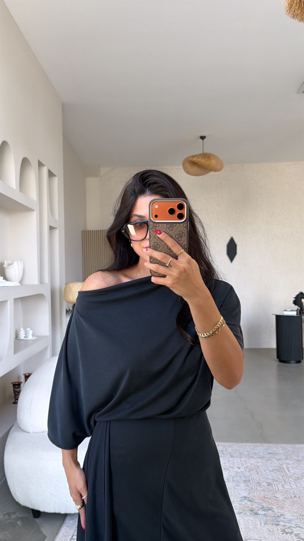 Siyah ZR Model Pike Modal Premium Etek Bluz Takım
