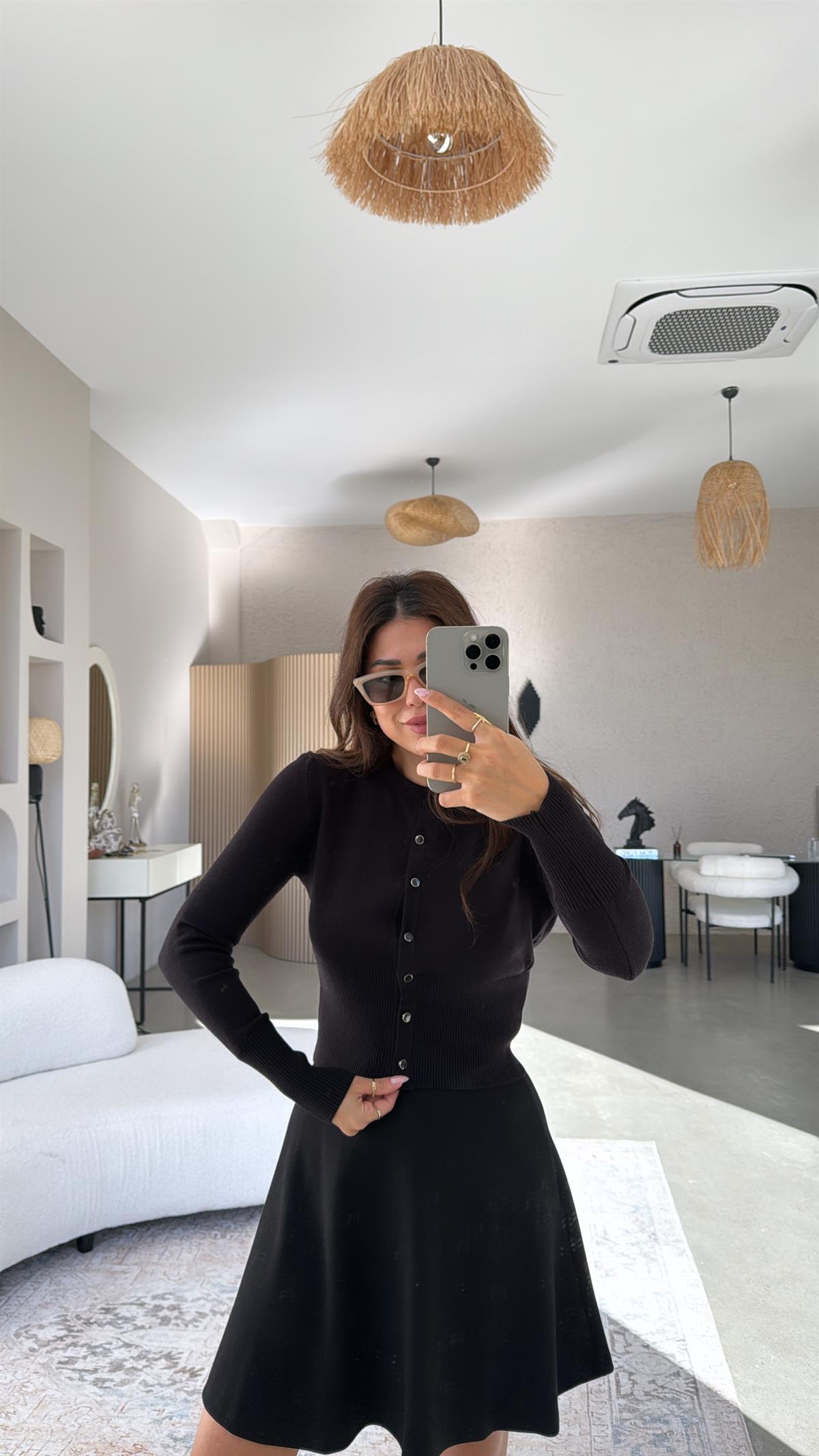 Siyah ZR Orijinal Düğmeli Hırka