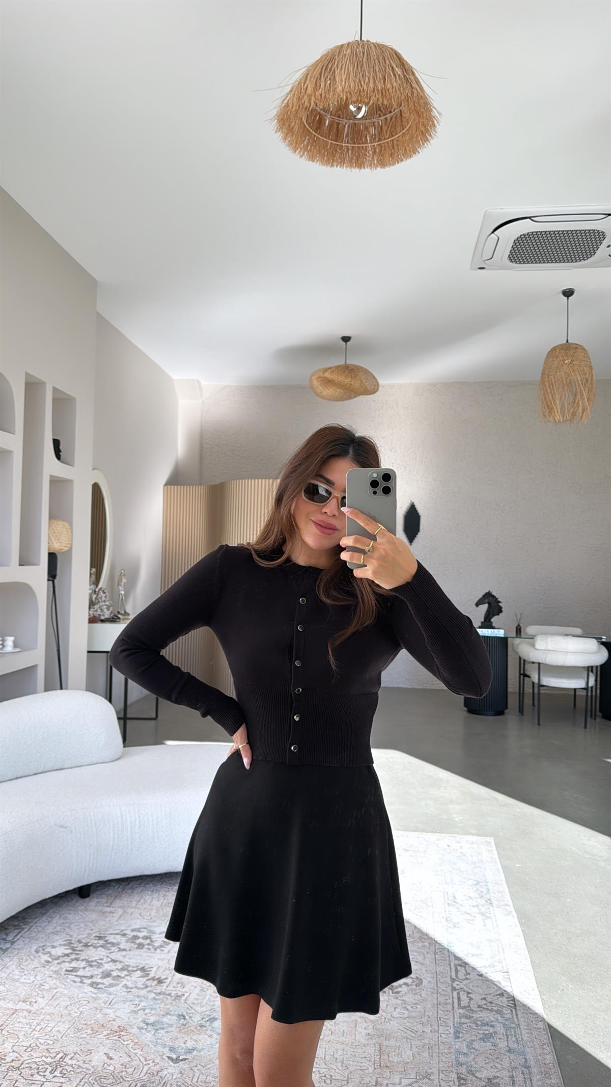 Siyah ZR Orijinal Düğmeli Hırka